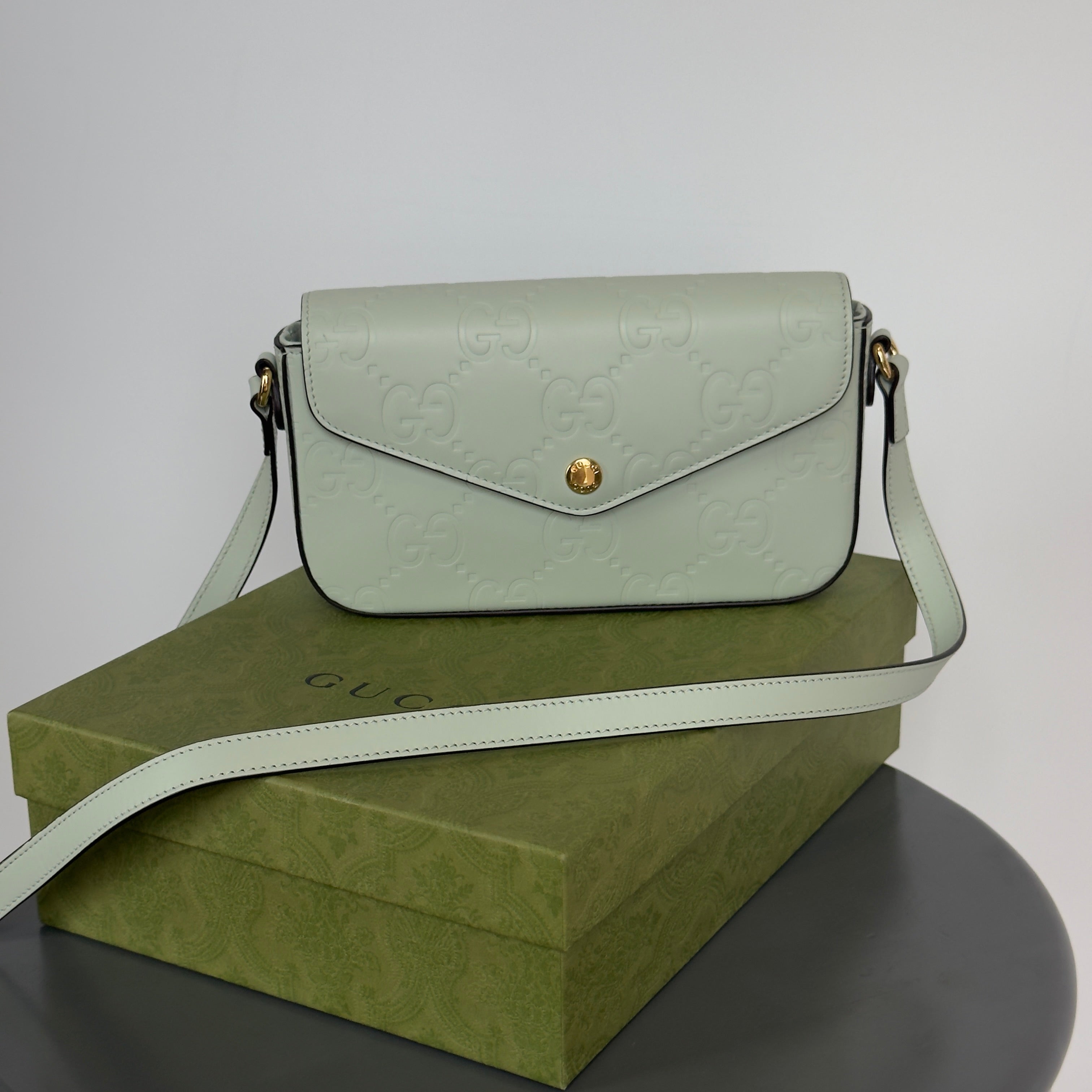 Gucci GG Super Mini Leather Shoulder Bag - Queen May