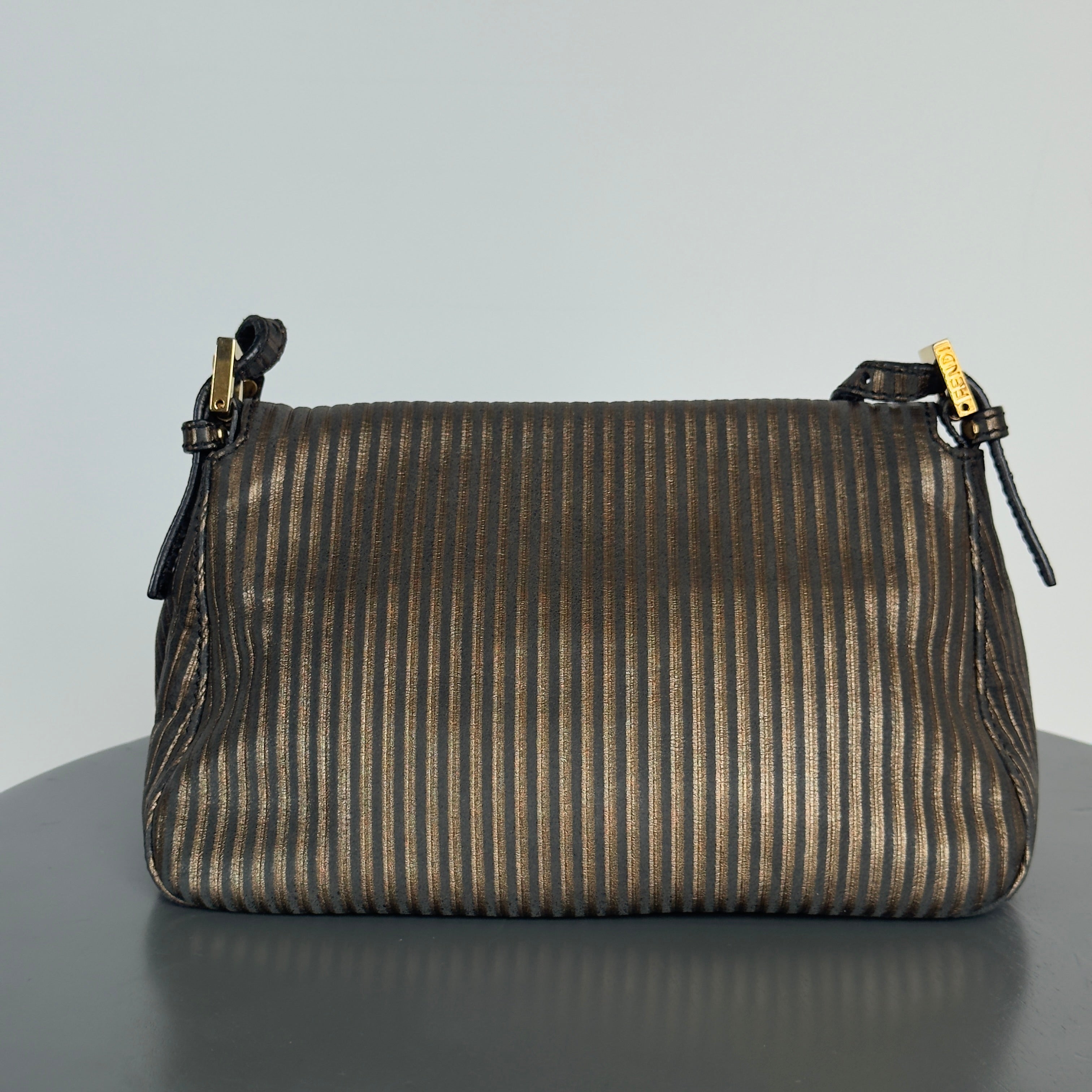 Fendi Bi-Color Striped Leather Mini Mama Baguette Bag - Queen May
