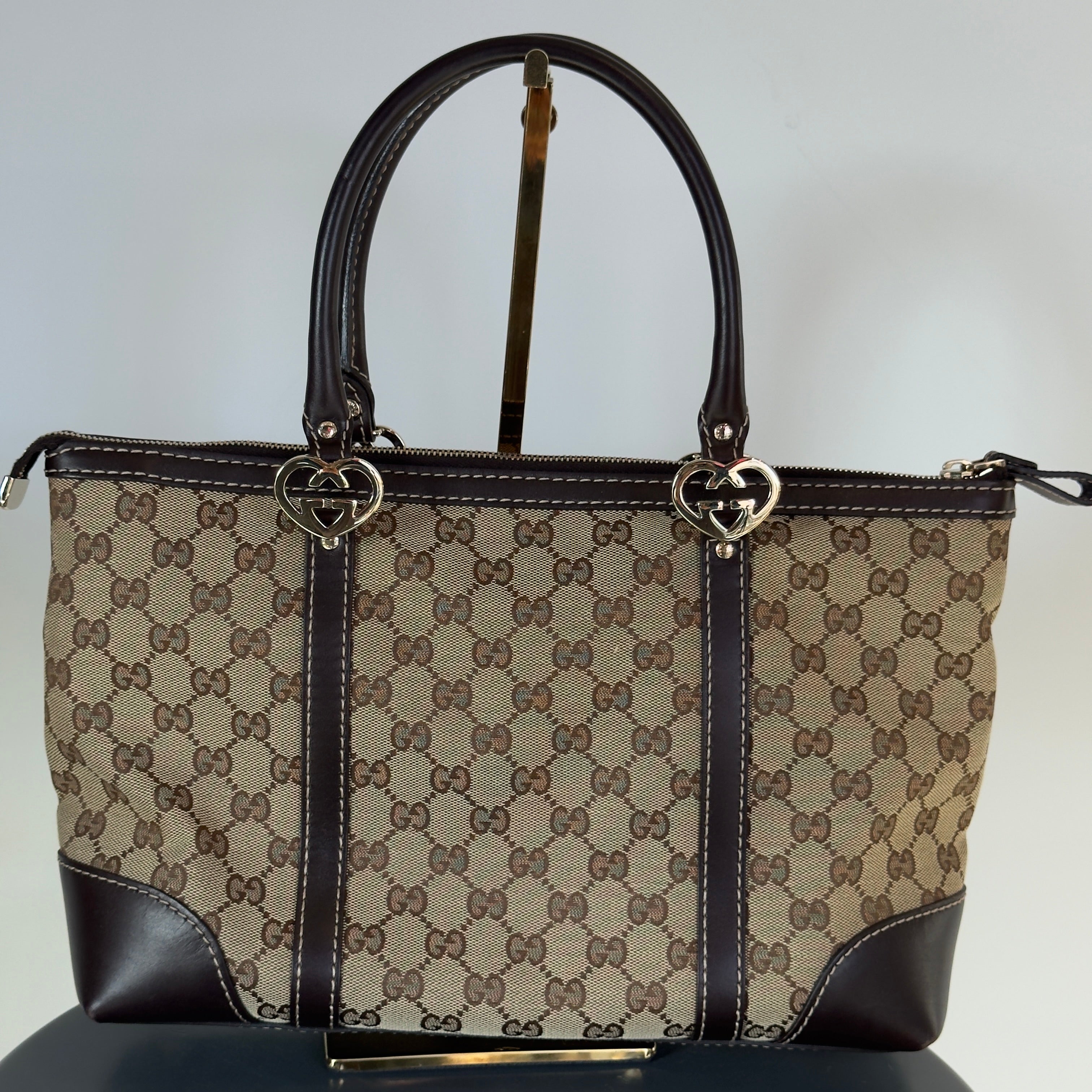 Gucci Monogram Lovely Hearts Tote - Queen May