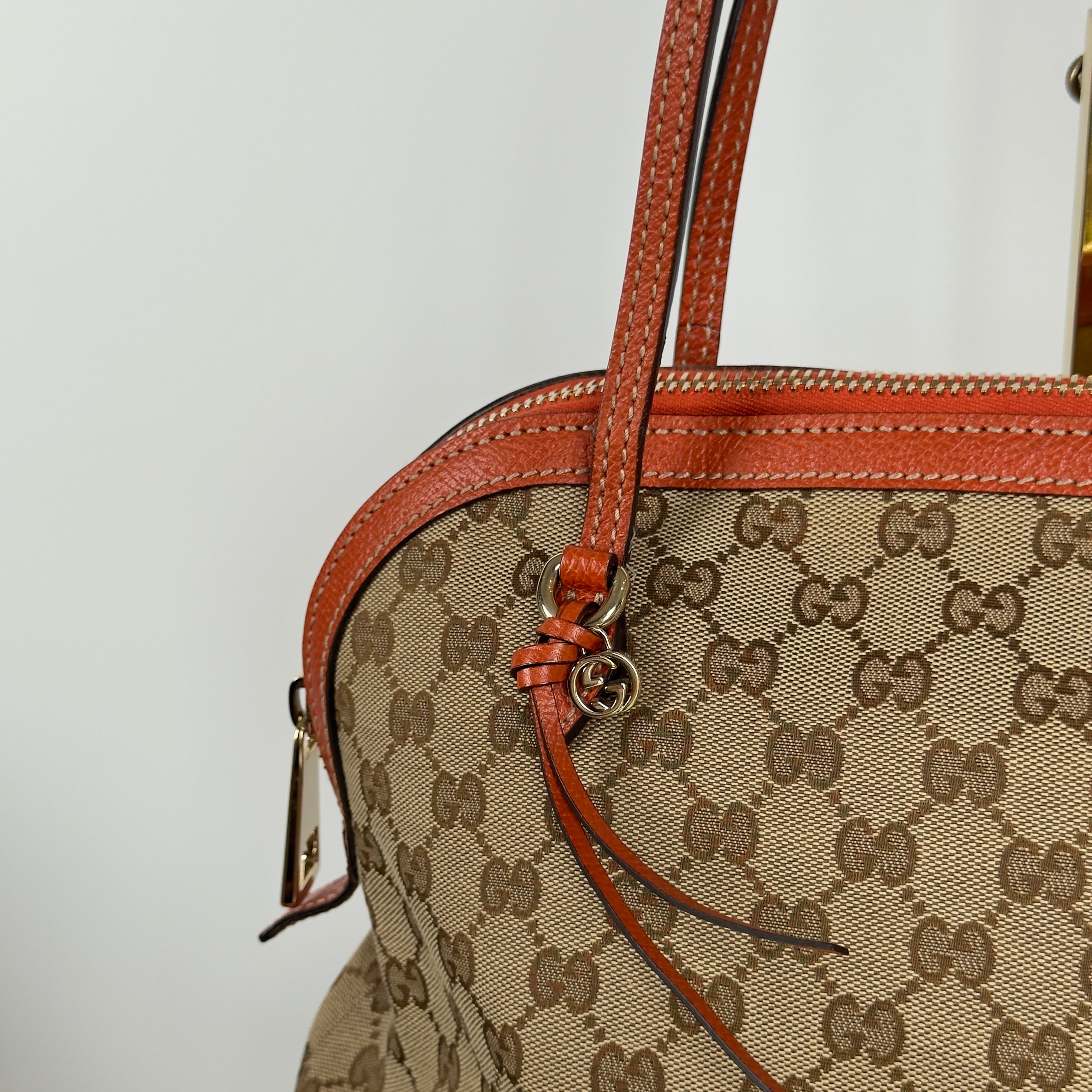 Gucci GG Canvas Bree Dome Bag Orange - Queen May