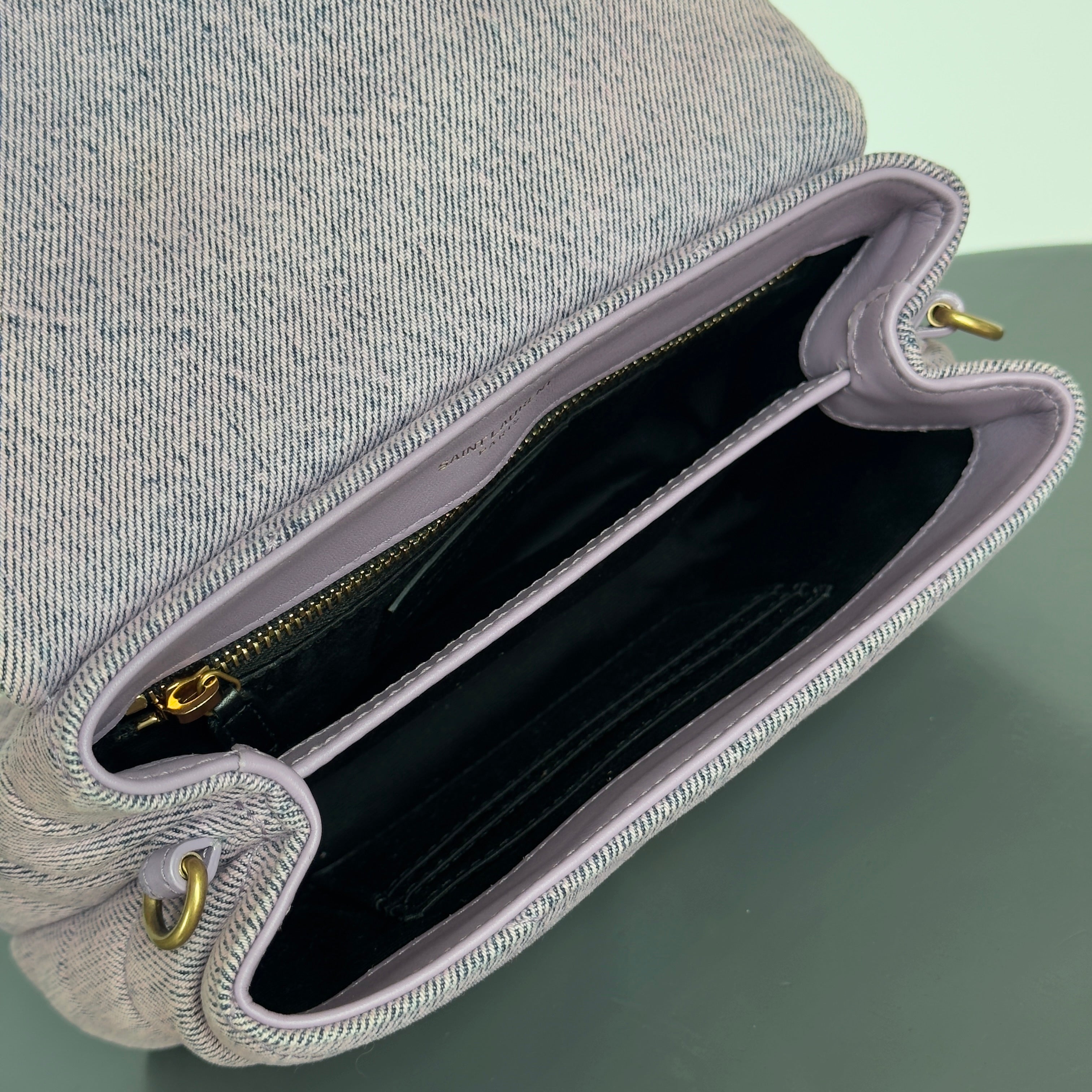 Yves Saint Laurent Purple Denim Lou Lou Crossbody Bag - Queen May