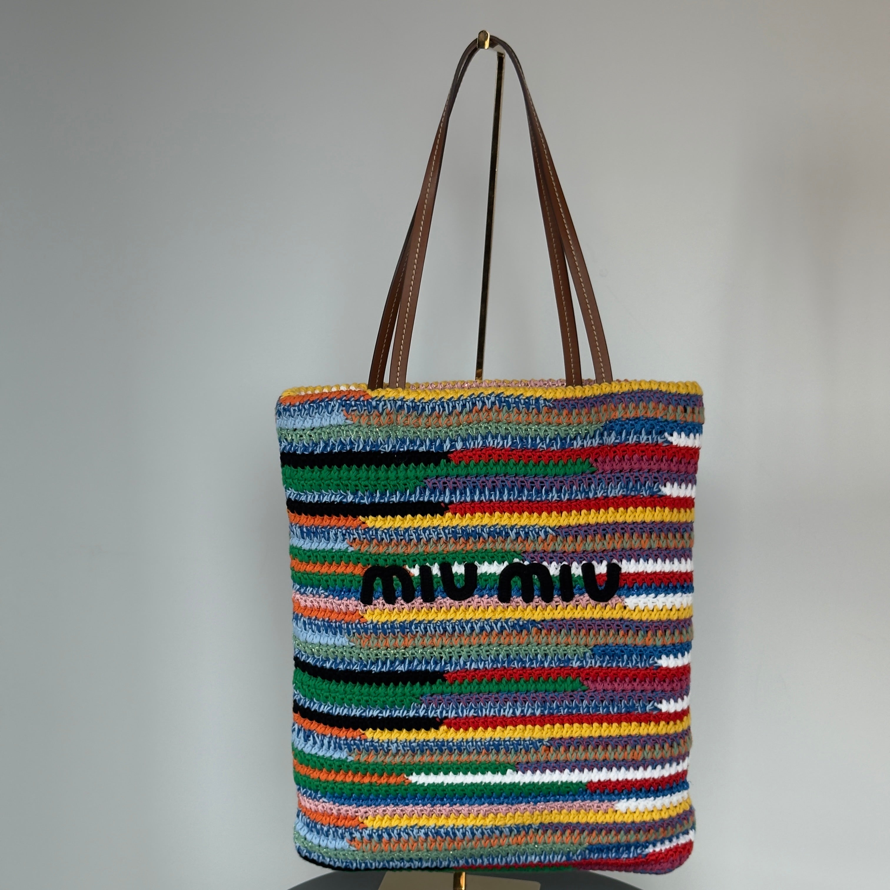 Miu Miu Multicolor Cotton Crochet Tote Bag - Queen May