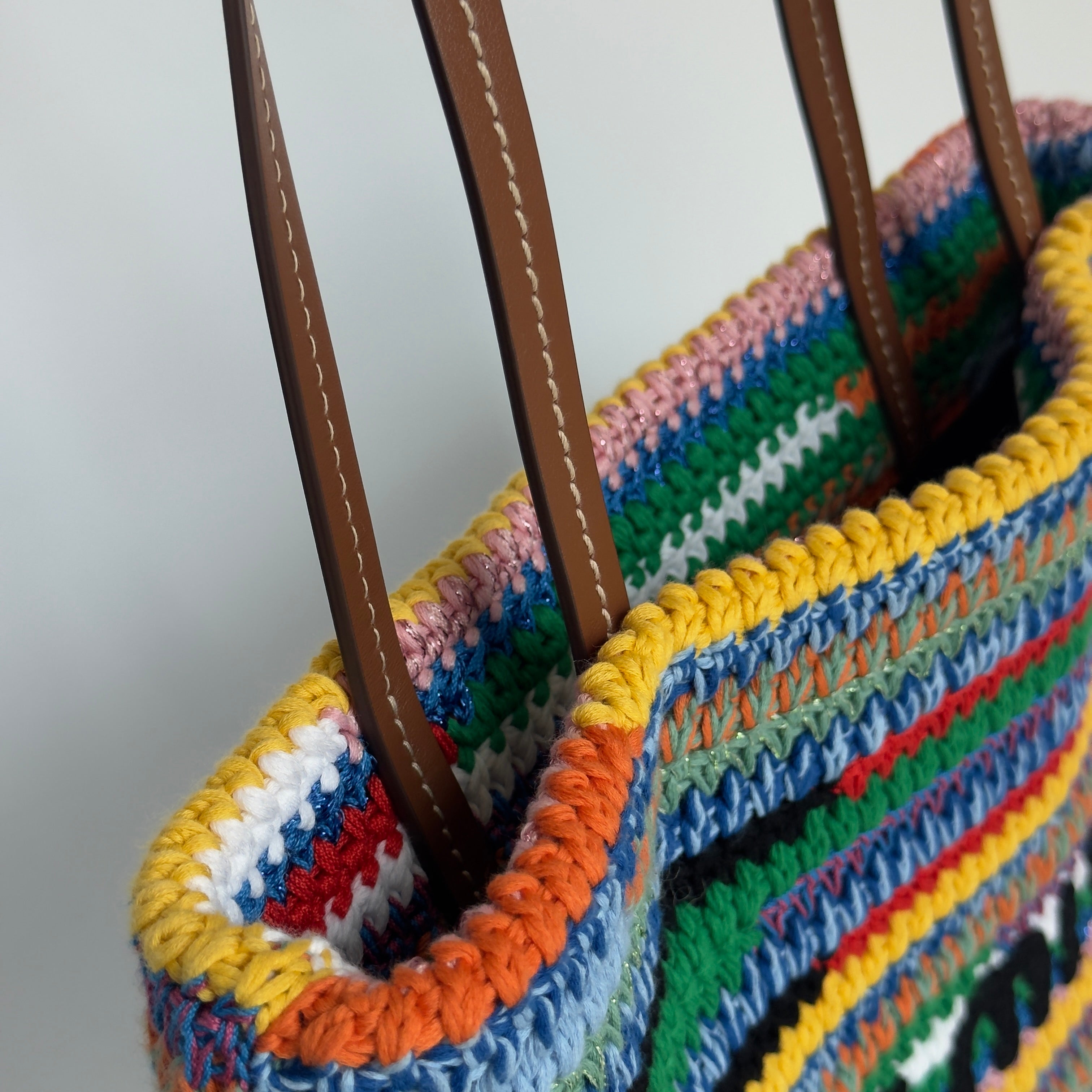 Miu Miu Multicolor Cotton Crochet Tote Bag - Queen May