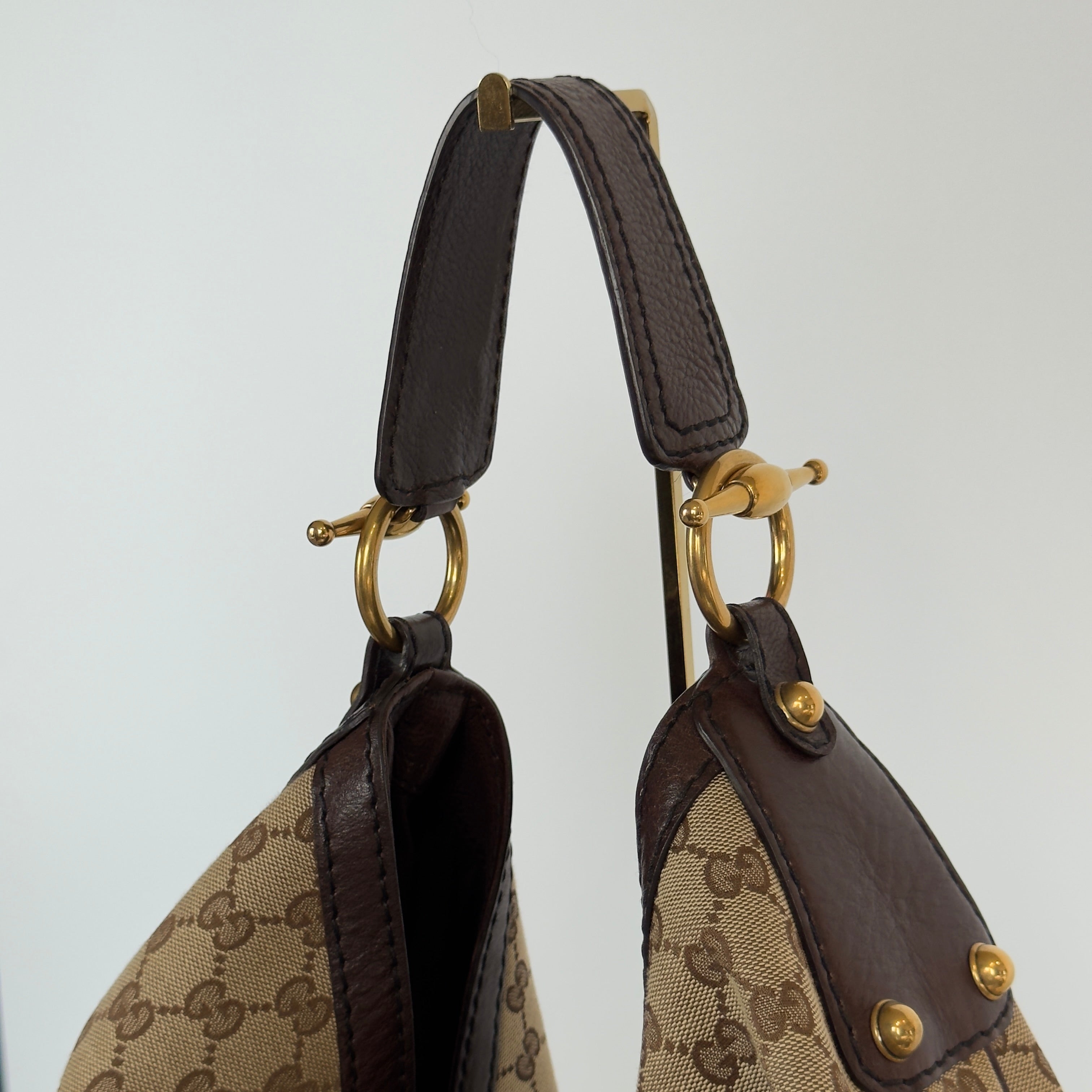 Gucci Monogram Canvas Jockey Hobo - Queen May