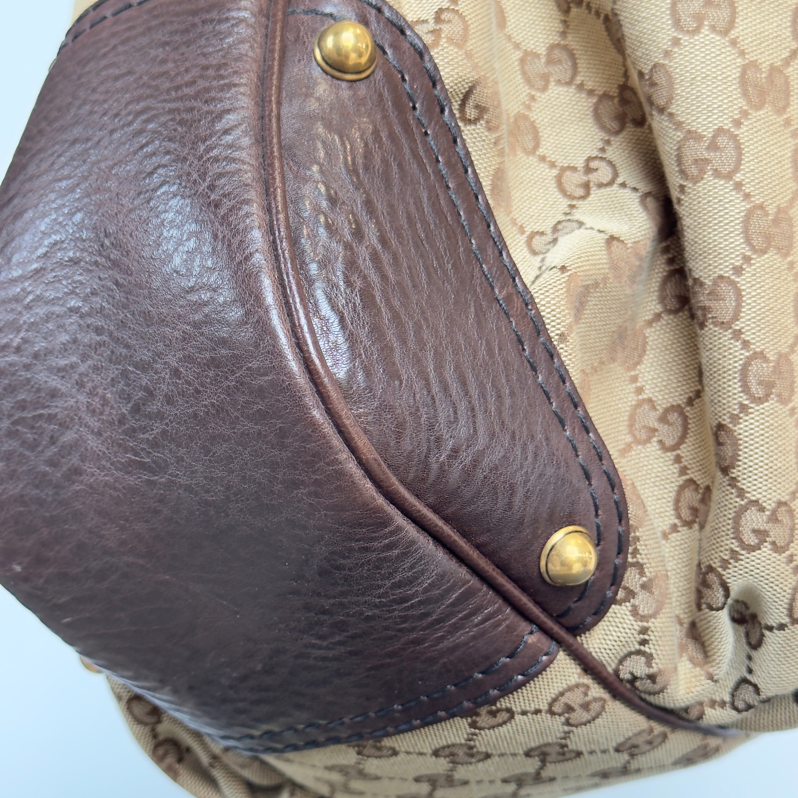 Gucci Monogram Canvas Jockey Hobo - Queen May