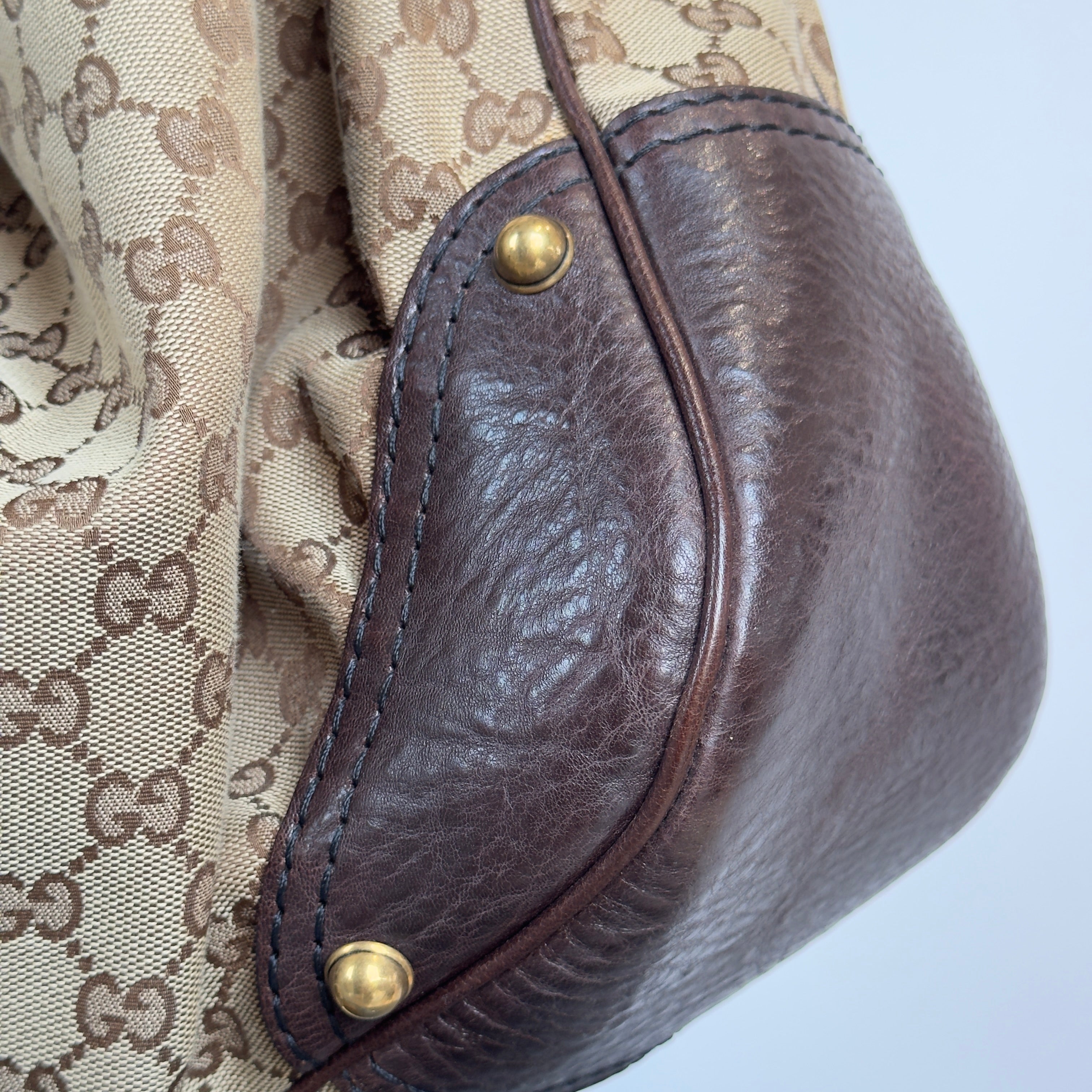 Gucci Monogram Canvas Jockey Hobo - Queen May