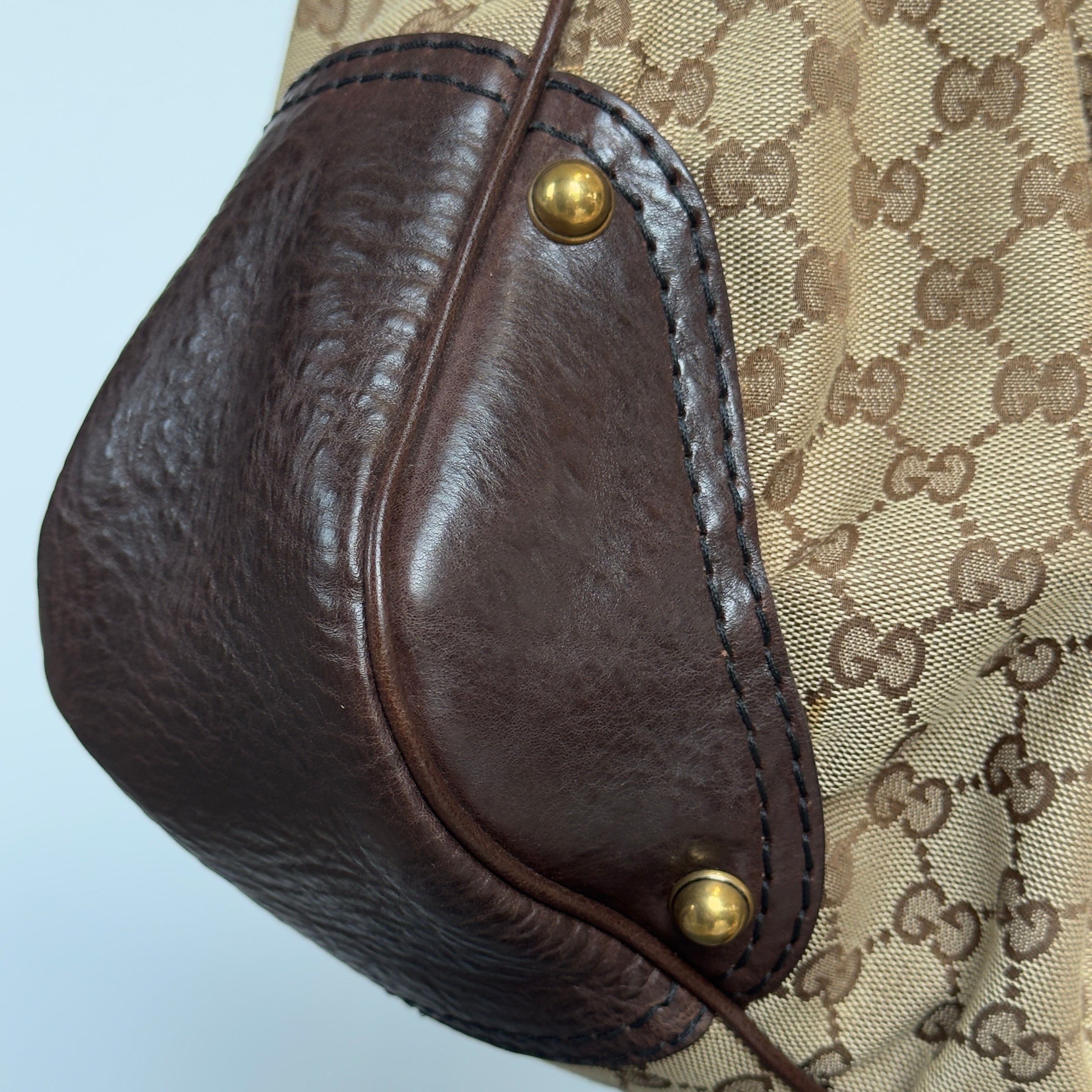 Gucci Monogram Canvas Jockey Hobo - Queen May