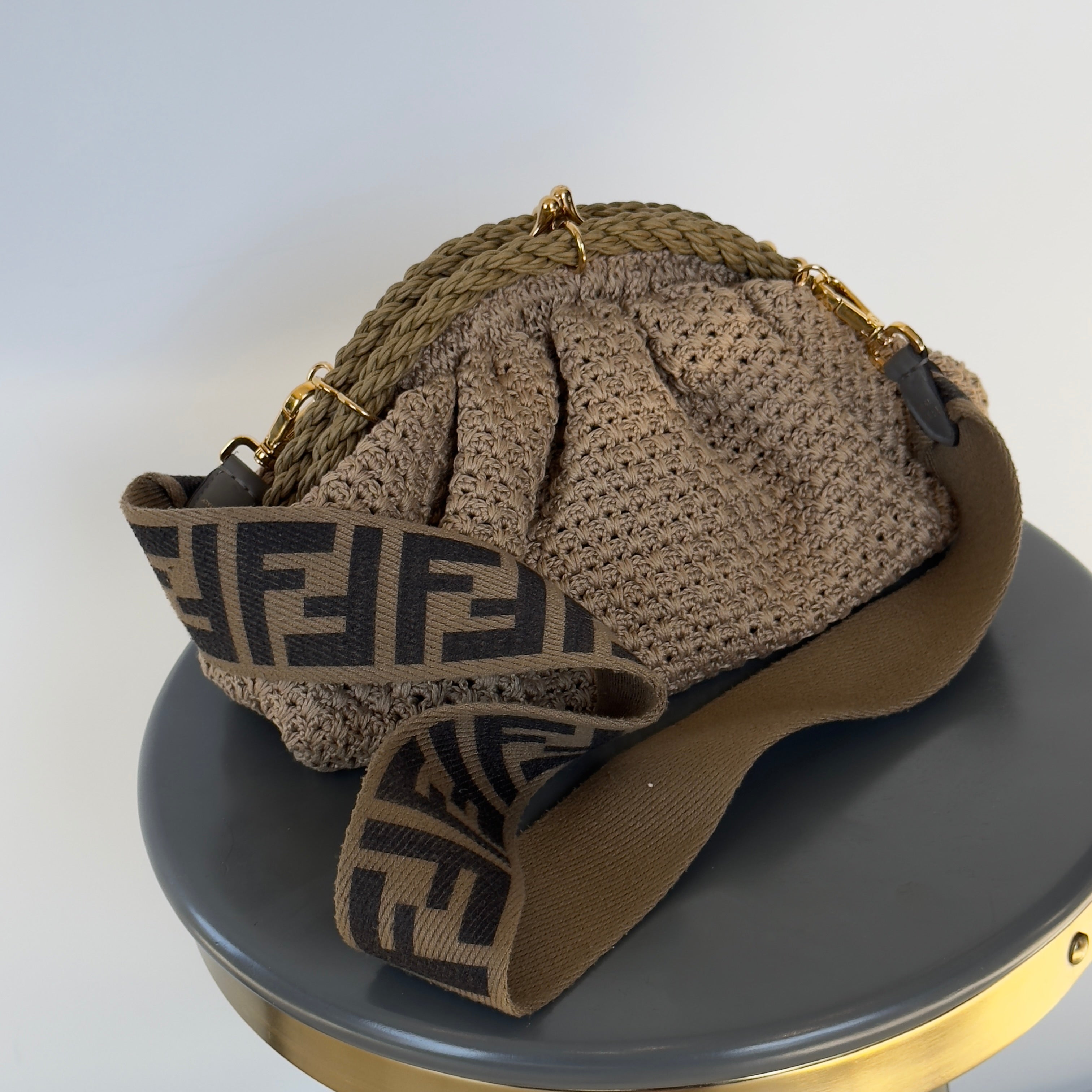 Fendi Intreccio Macrame Braided Shell Clutch With Fendi Strap - Queen May