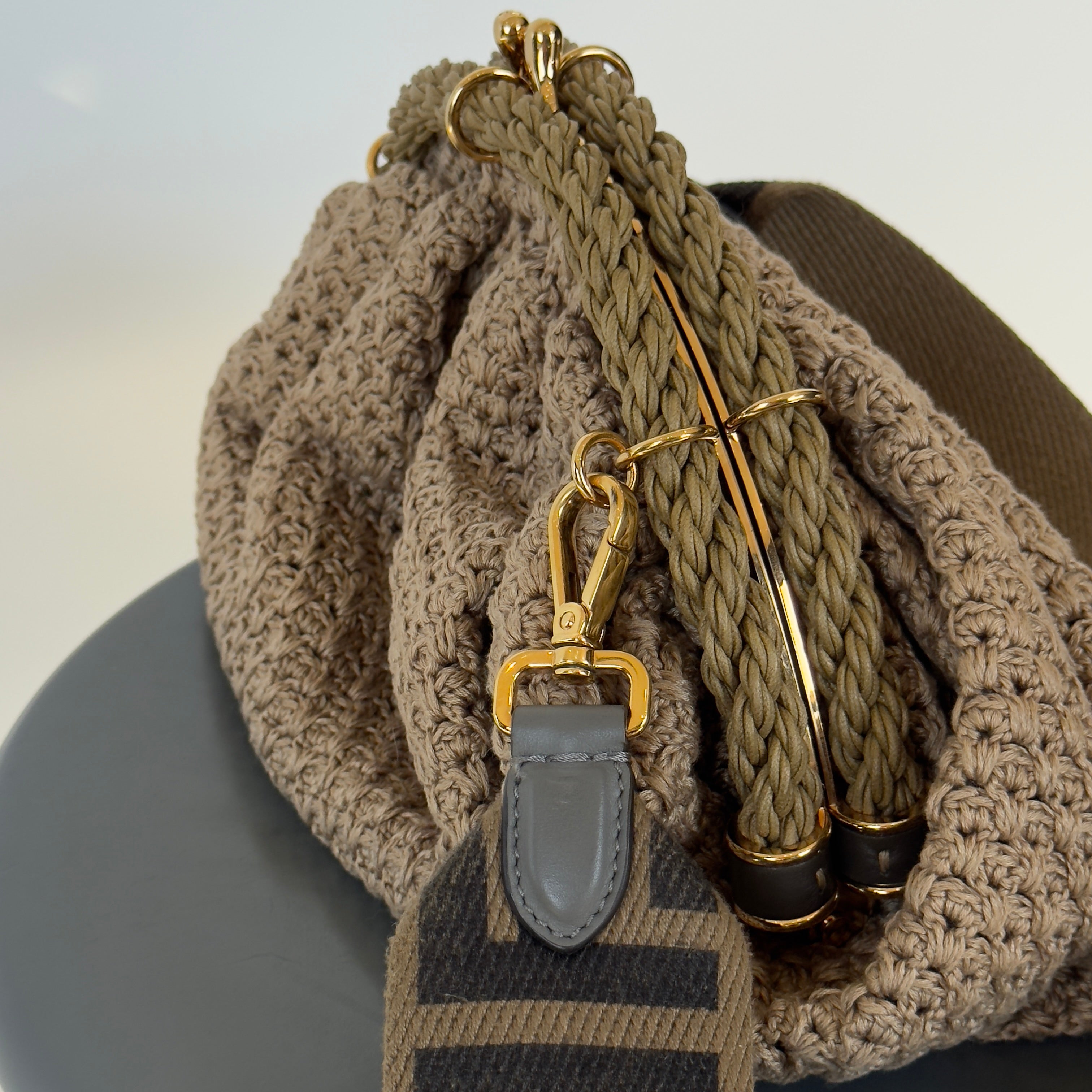 Fendi Intreccio Macrame Braided Shell Clutch With Fendi Strap - Queen May