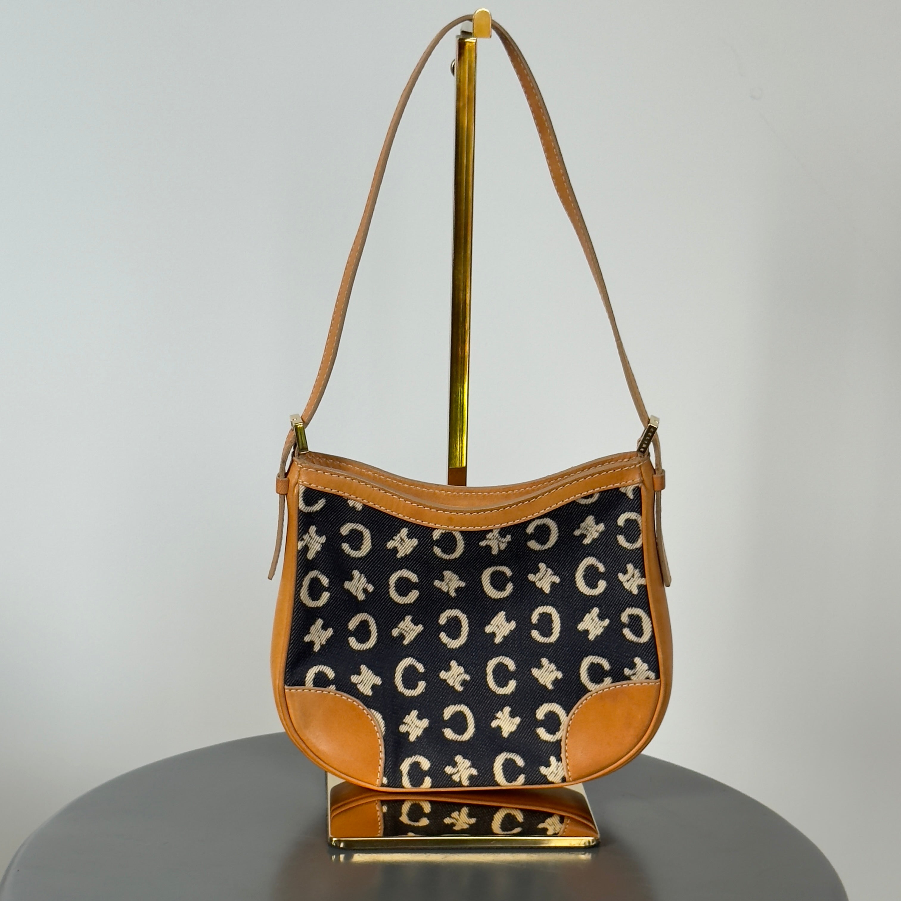 Vintage Celine Navy Logo Denim Mini - Queen May