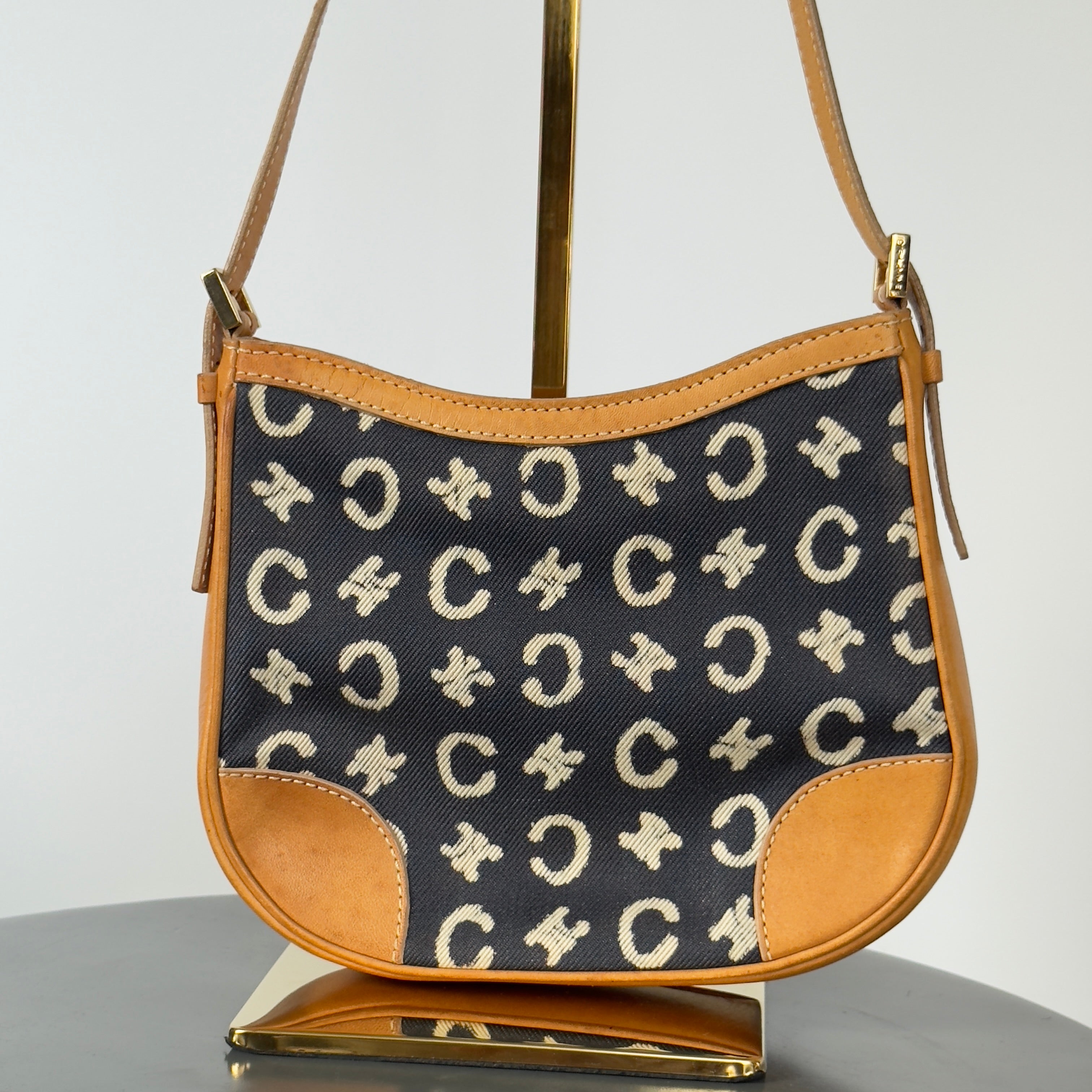 Vintage Celine Navy Logo Denim Mini - Queen May