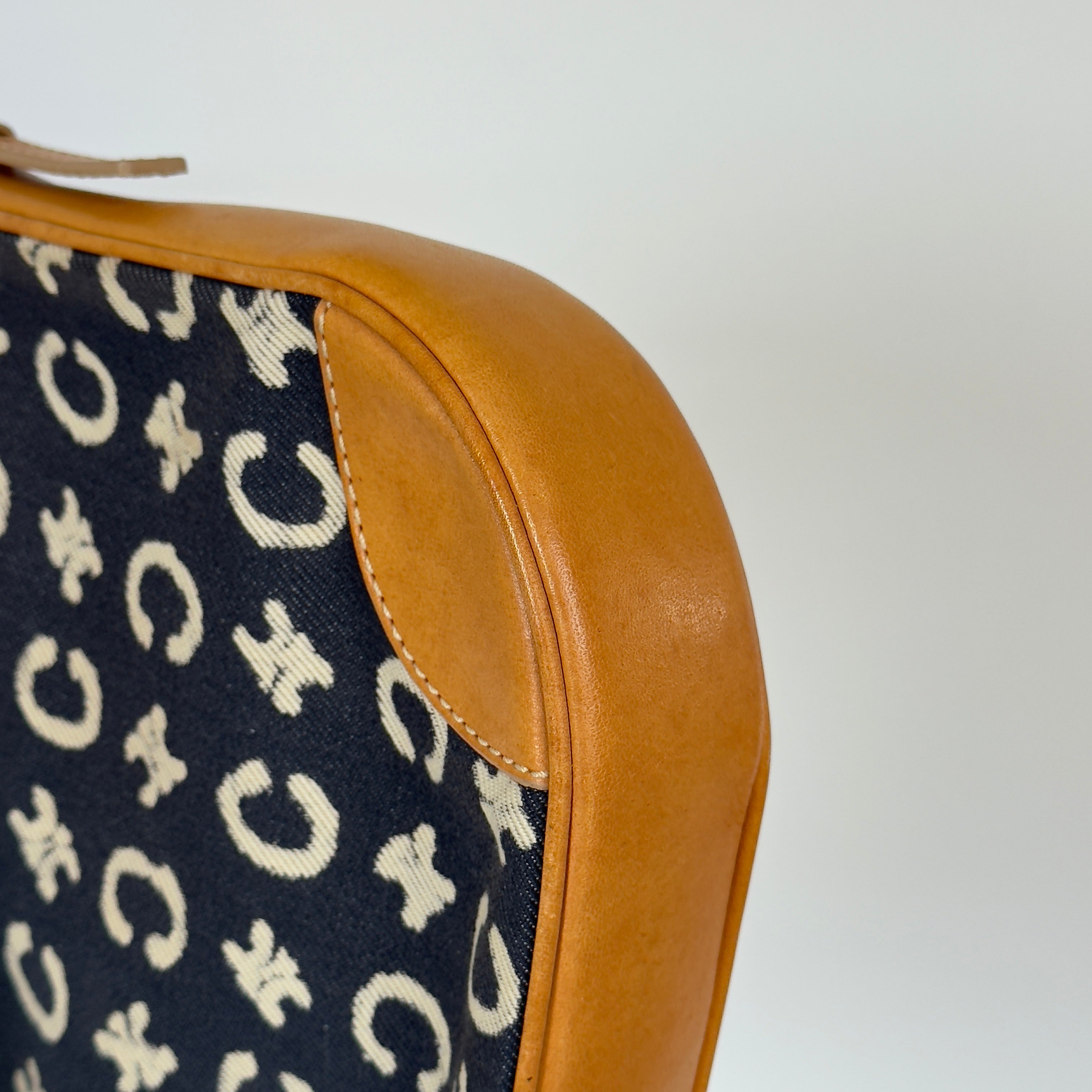 Vintage Celine Navy Logo Denim Mini - Queen May