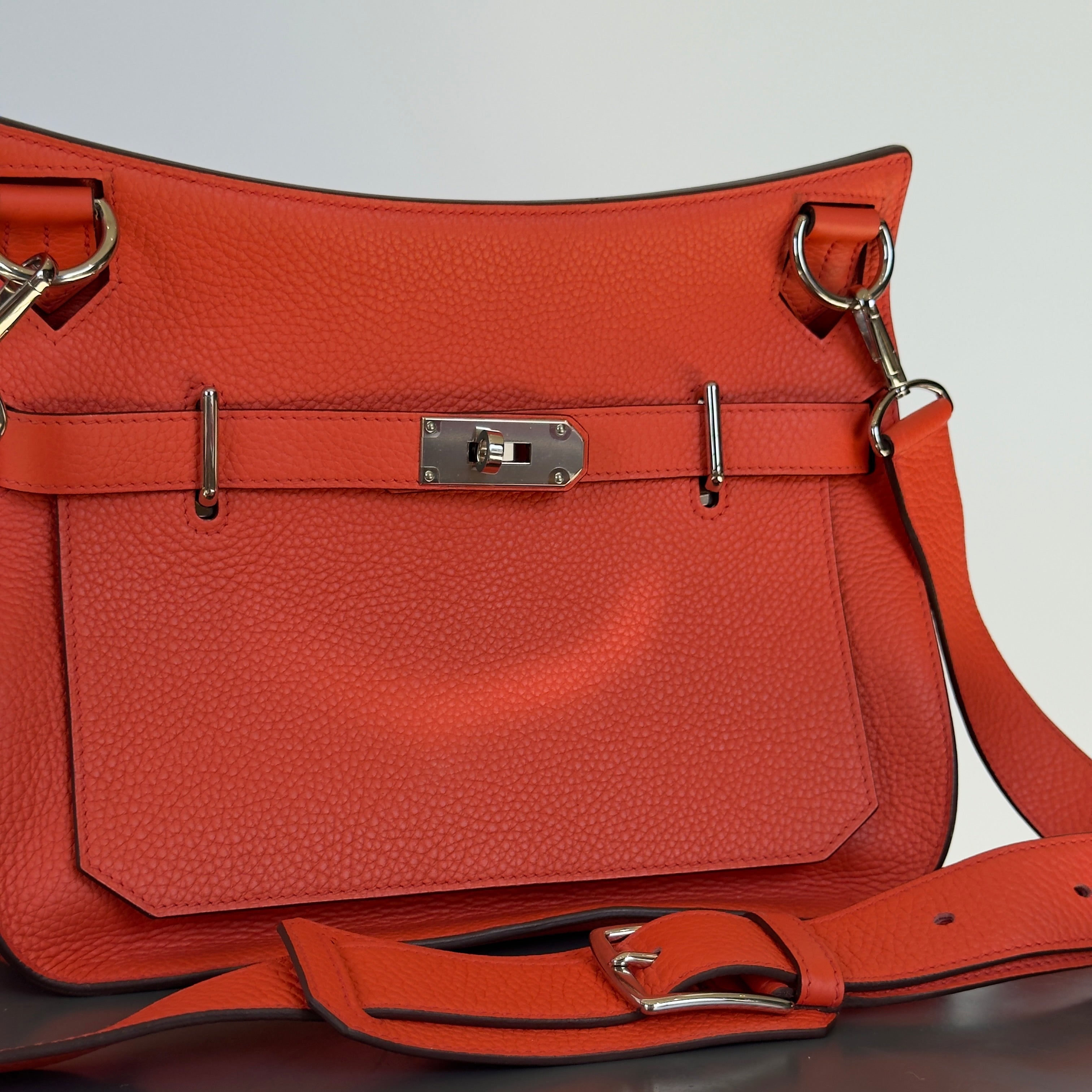 Hermes Orange Taurillion Clemence Jypsiere 31 Bag - Queen May