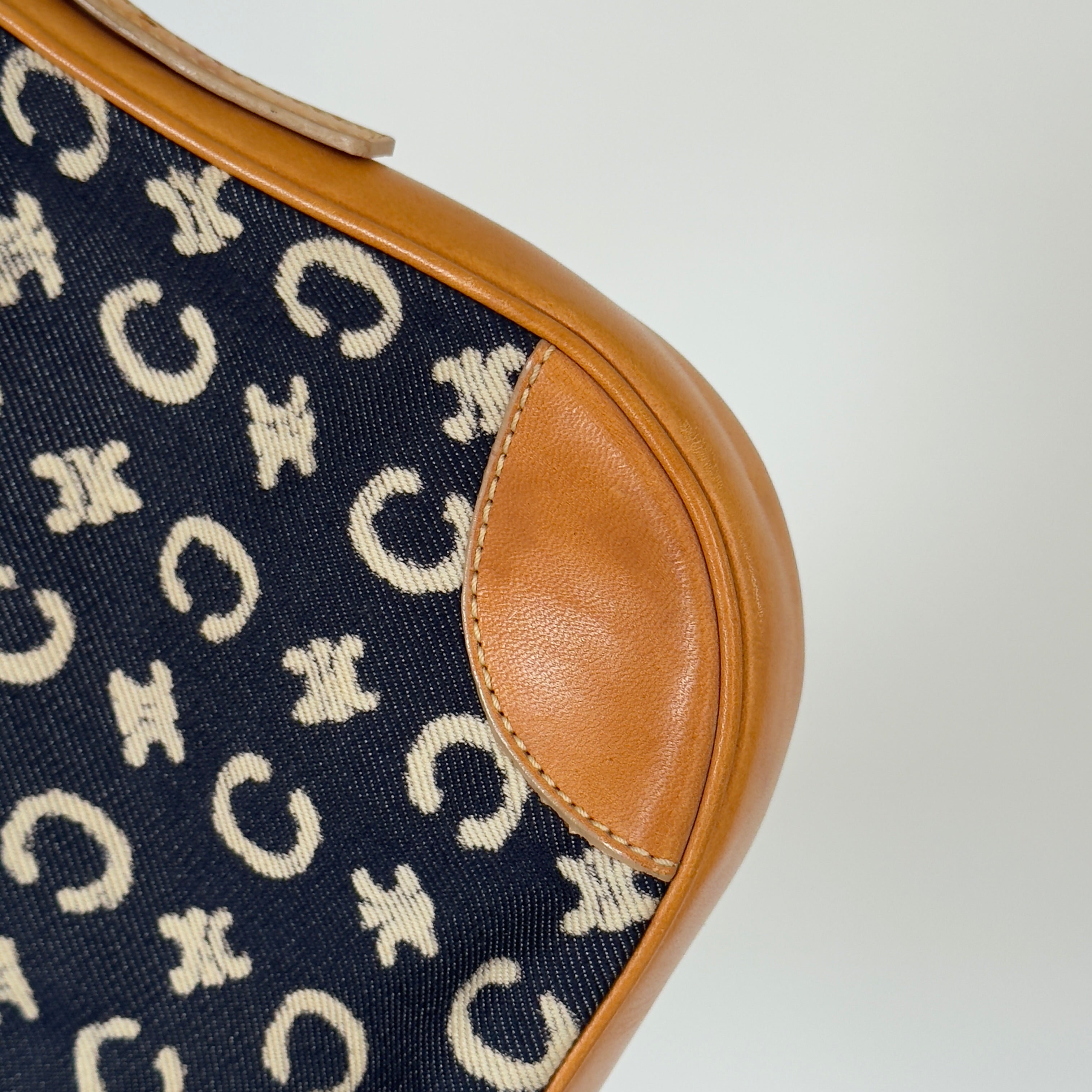 Vintage Celine Navy Logo Denim Mini - Queen May