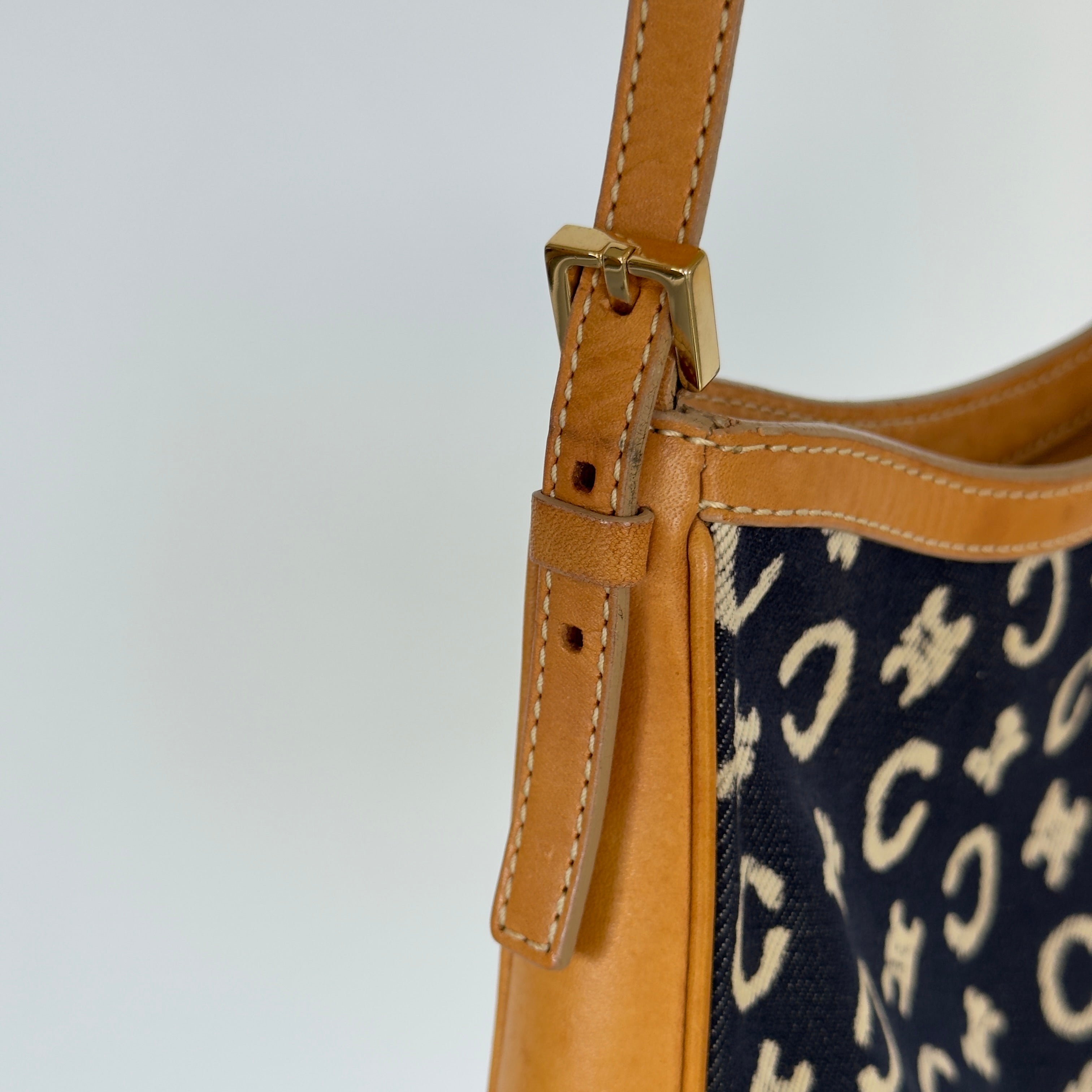 Vintage Celine Navy Logo Denim Mini - Queen May