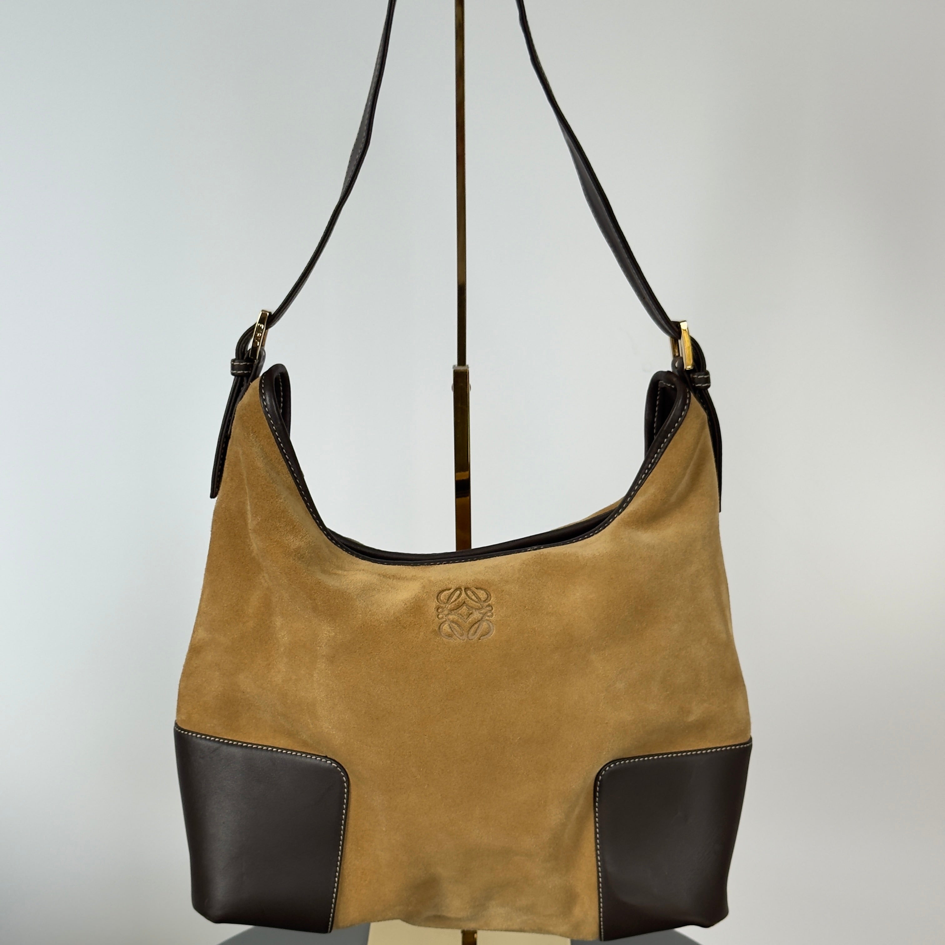 Loewe Suede Anagram Shoulder Bag - Queen May