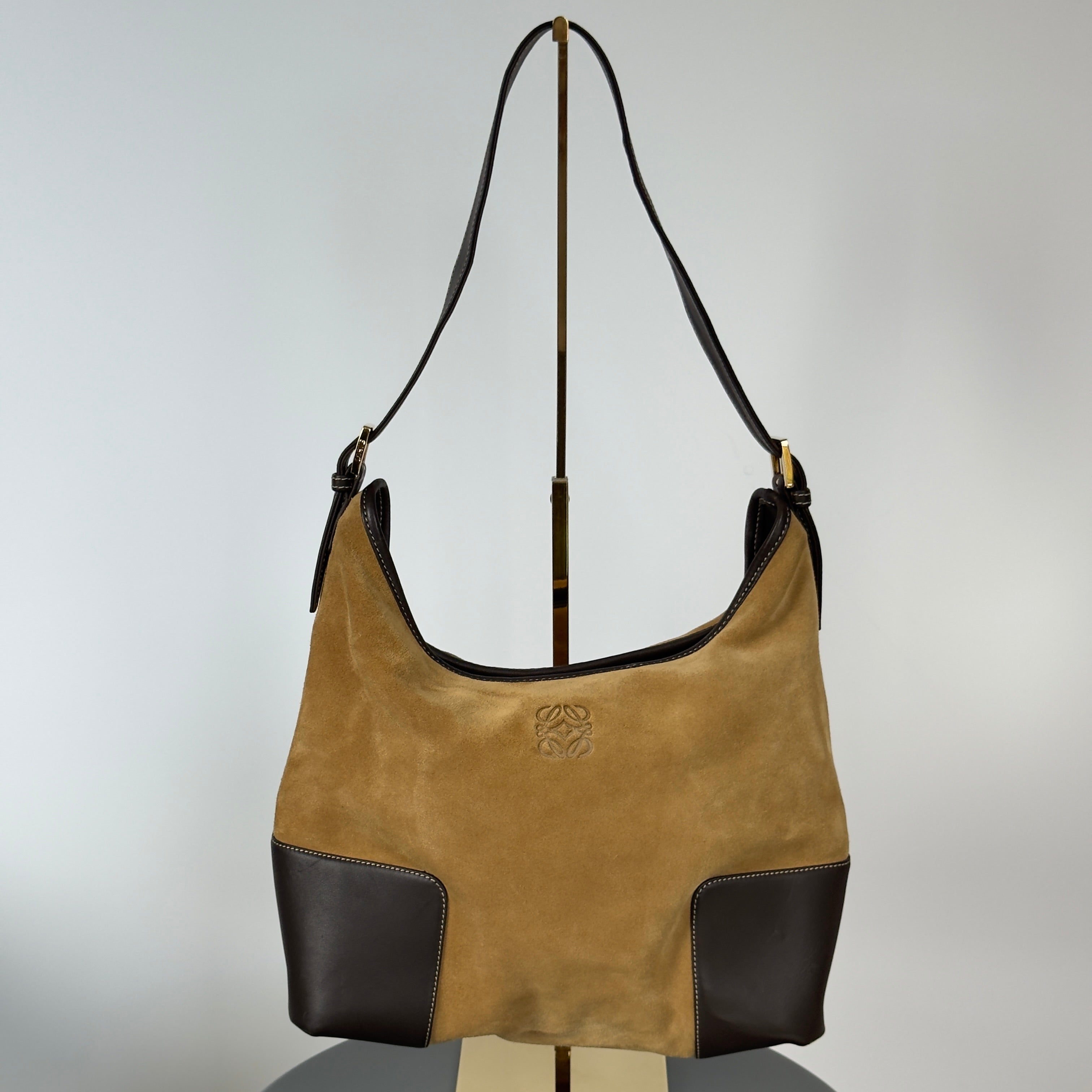 Loewe Suede Anagram Shoulder Bag - Queen May