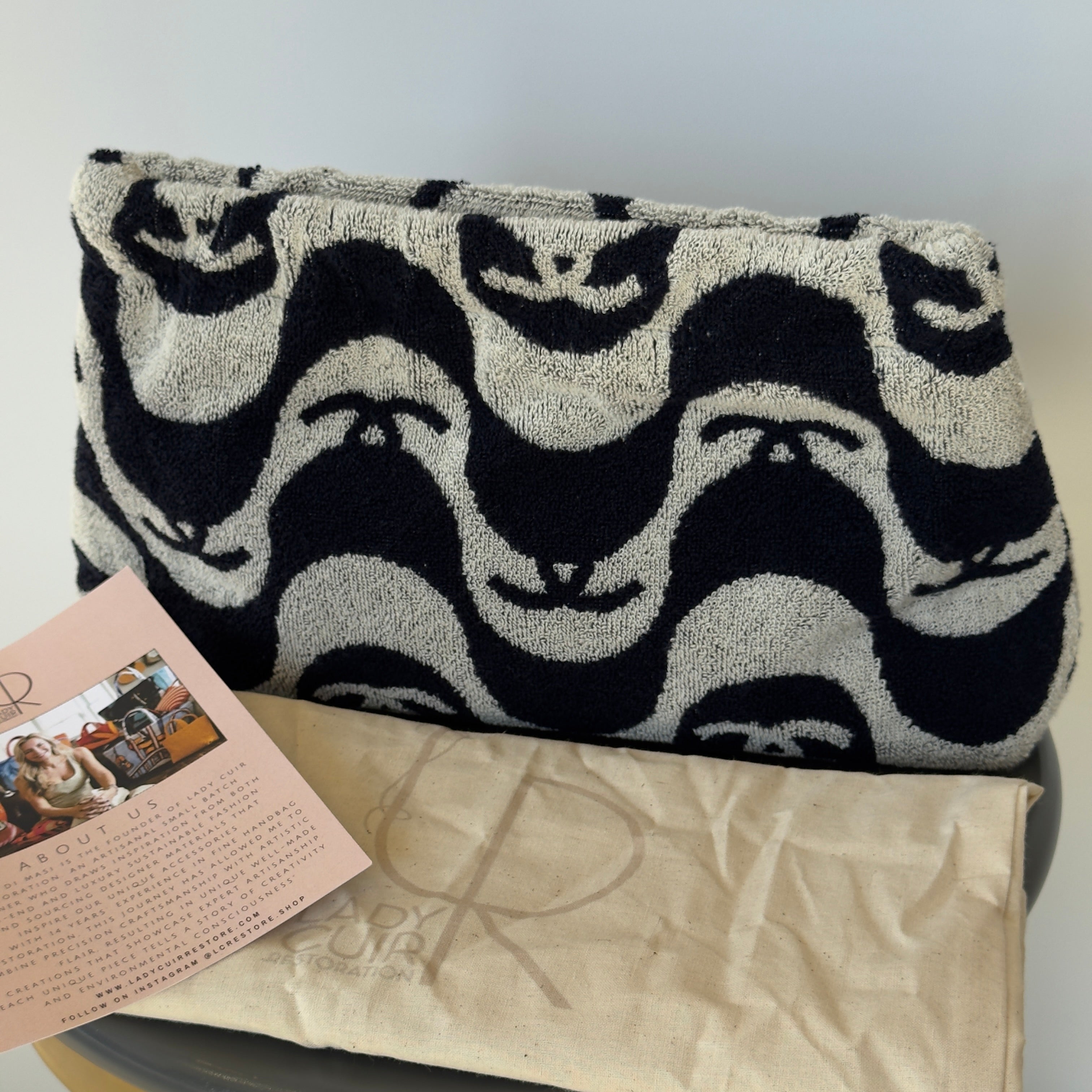 Lady Cuir x Queen May The CC Wave Clutch Blue and Navy - Queen May