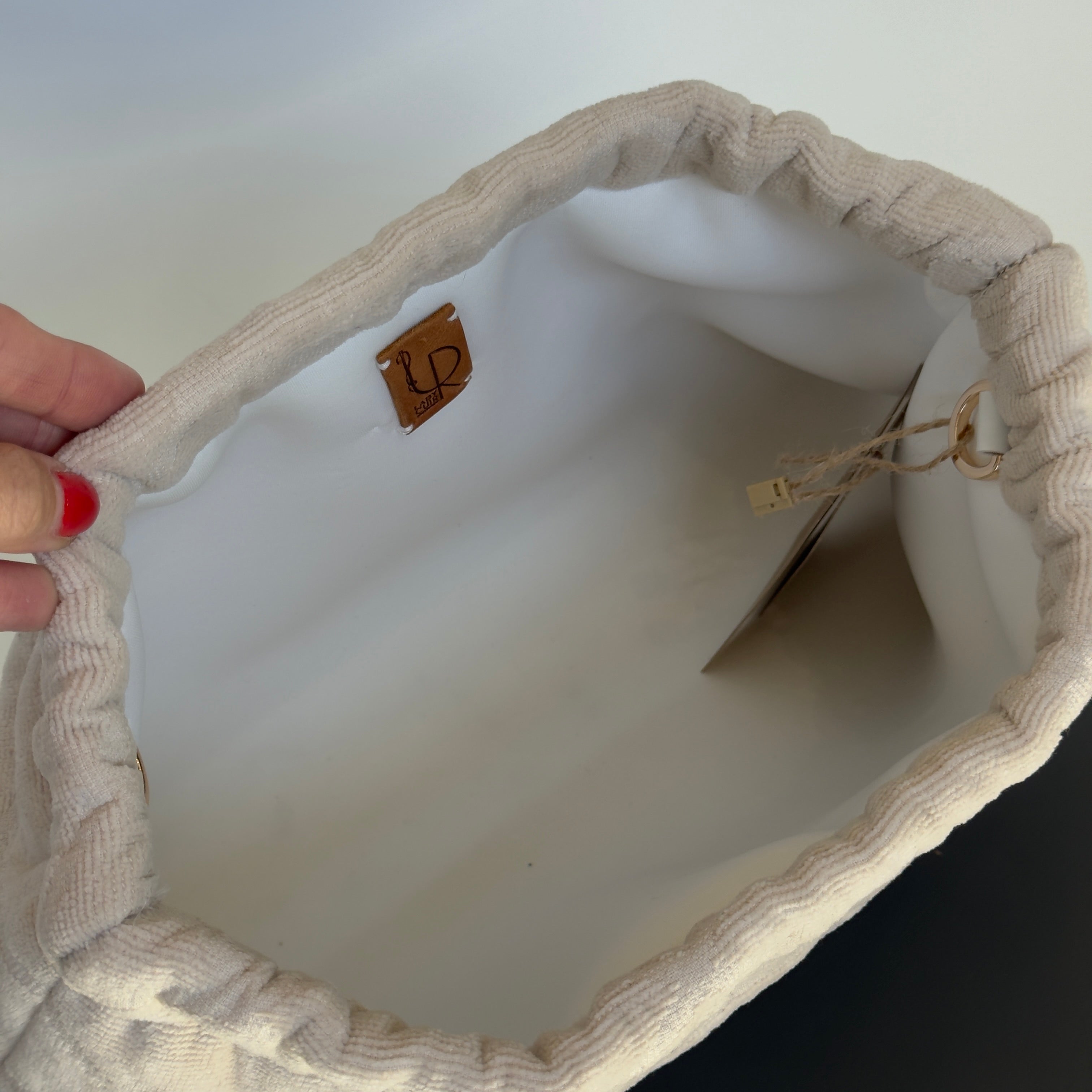 Lady Cuir x Queen May Saint Tropez Towel Clutch Beige - Queen May