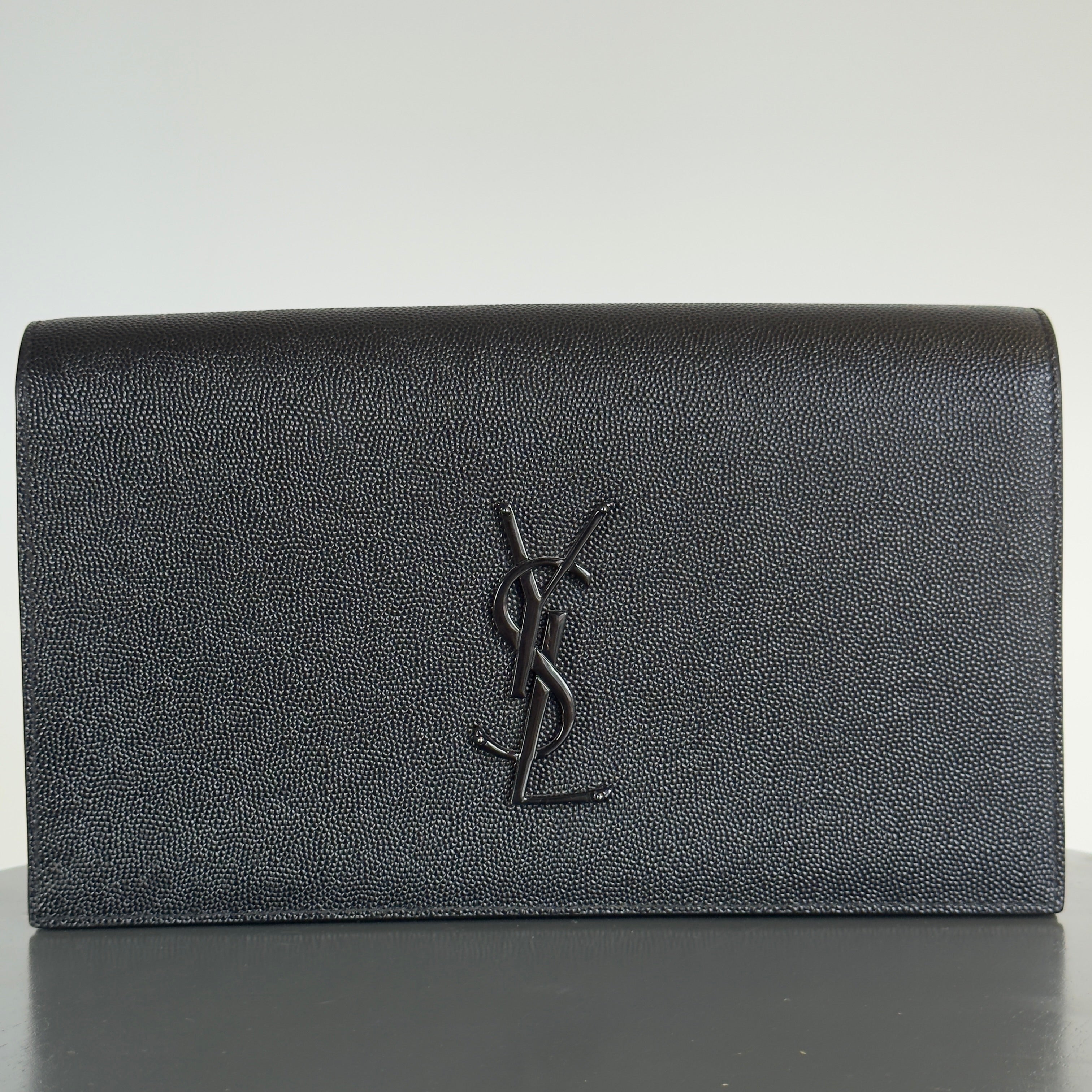 Saint Laurent So Black Monogram Cassandre Clutch - Queen May