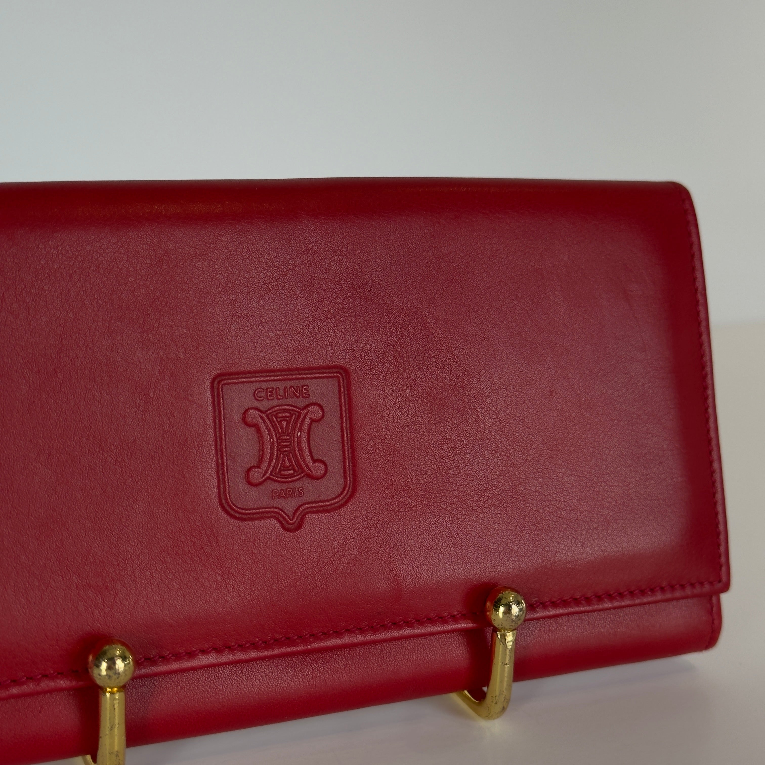 Celine Triomphe Wallet Red - Queen May