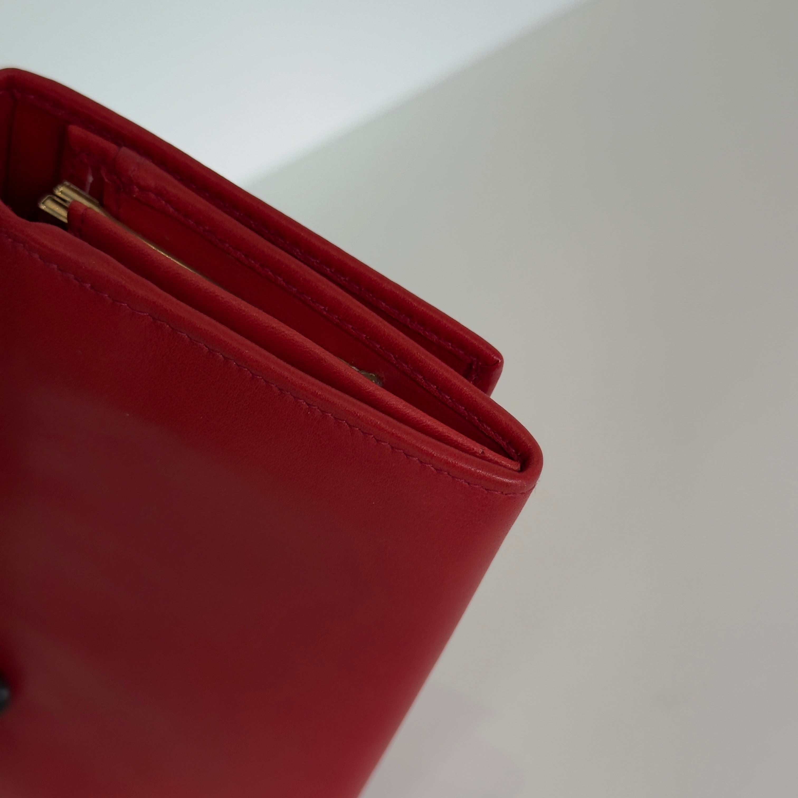 Celine Triomphe Wallet Red - Queen May
