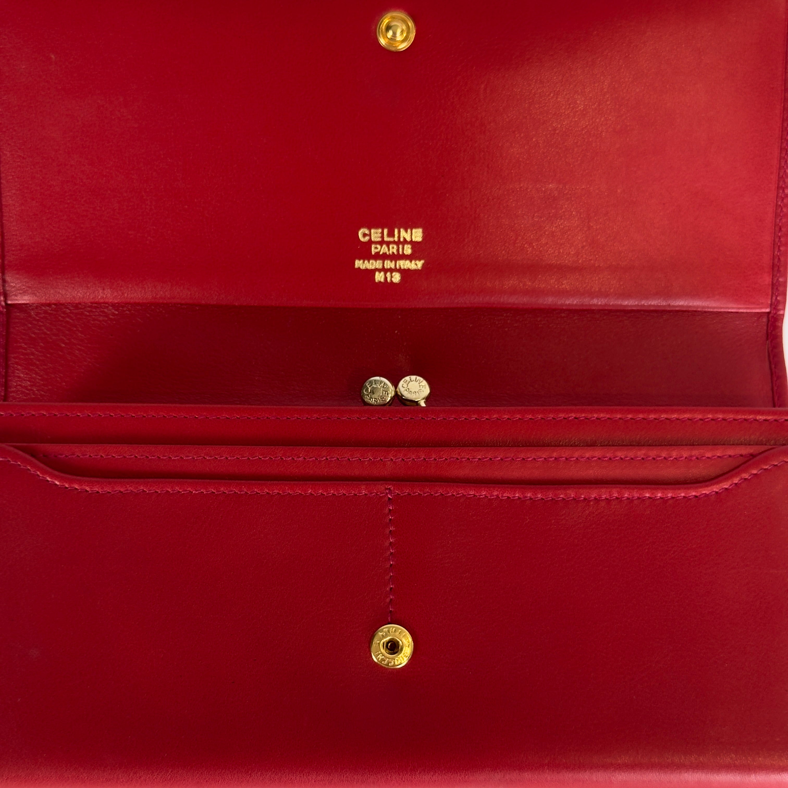 Celine Triomphe Wallet Red - Queen May