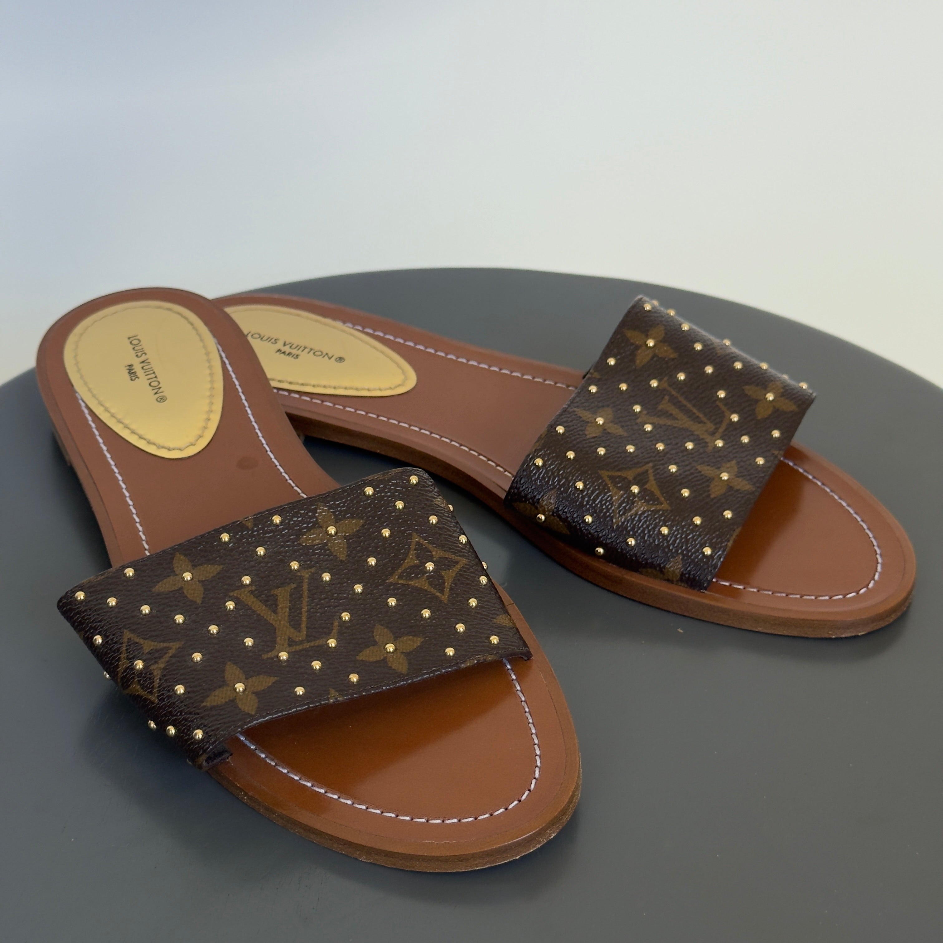 Louis Vuitton Monogram Studded Sandals - Queen May
