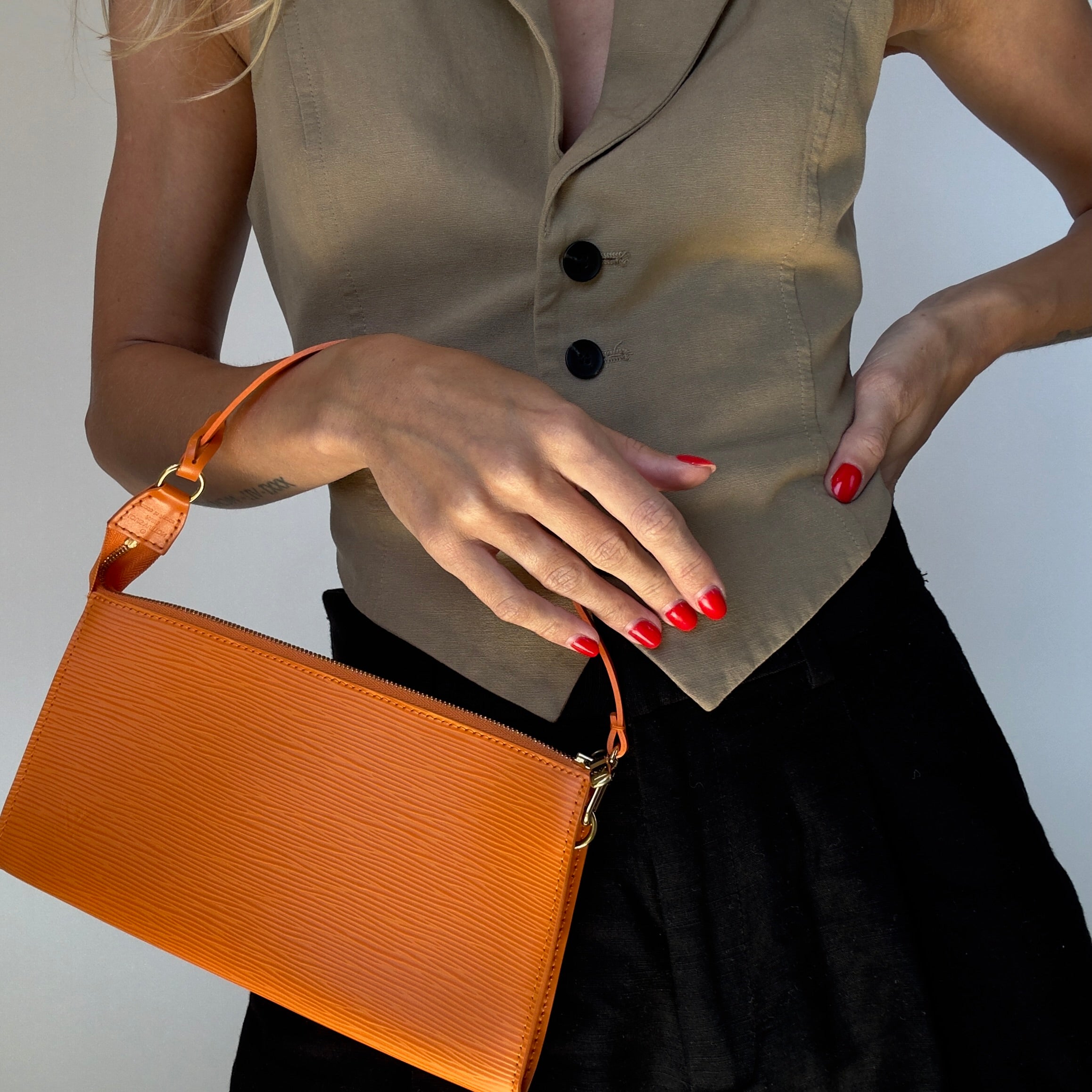 Louis Vuitton Epi Leather Papillon Pochette Orange - Queen May