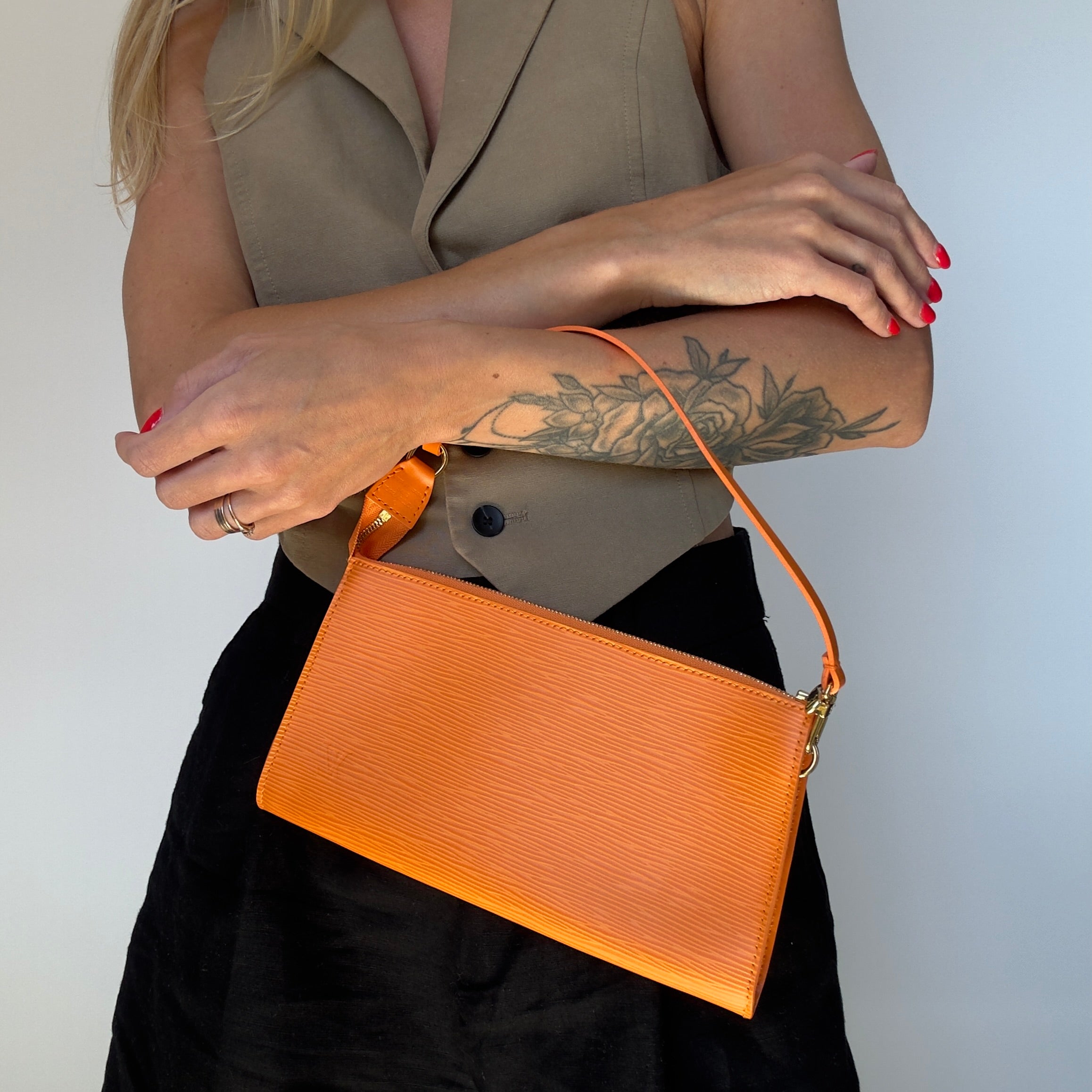 Louis Vuitton Epi Leather Papillon Pochette Orange - Queen May
