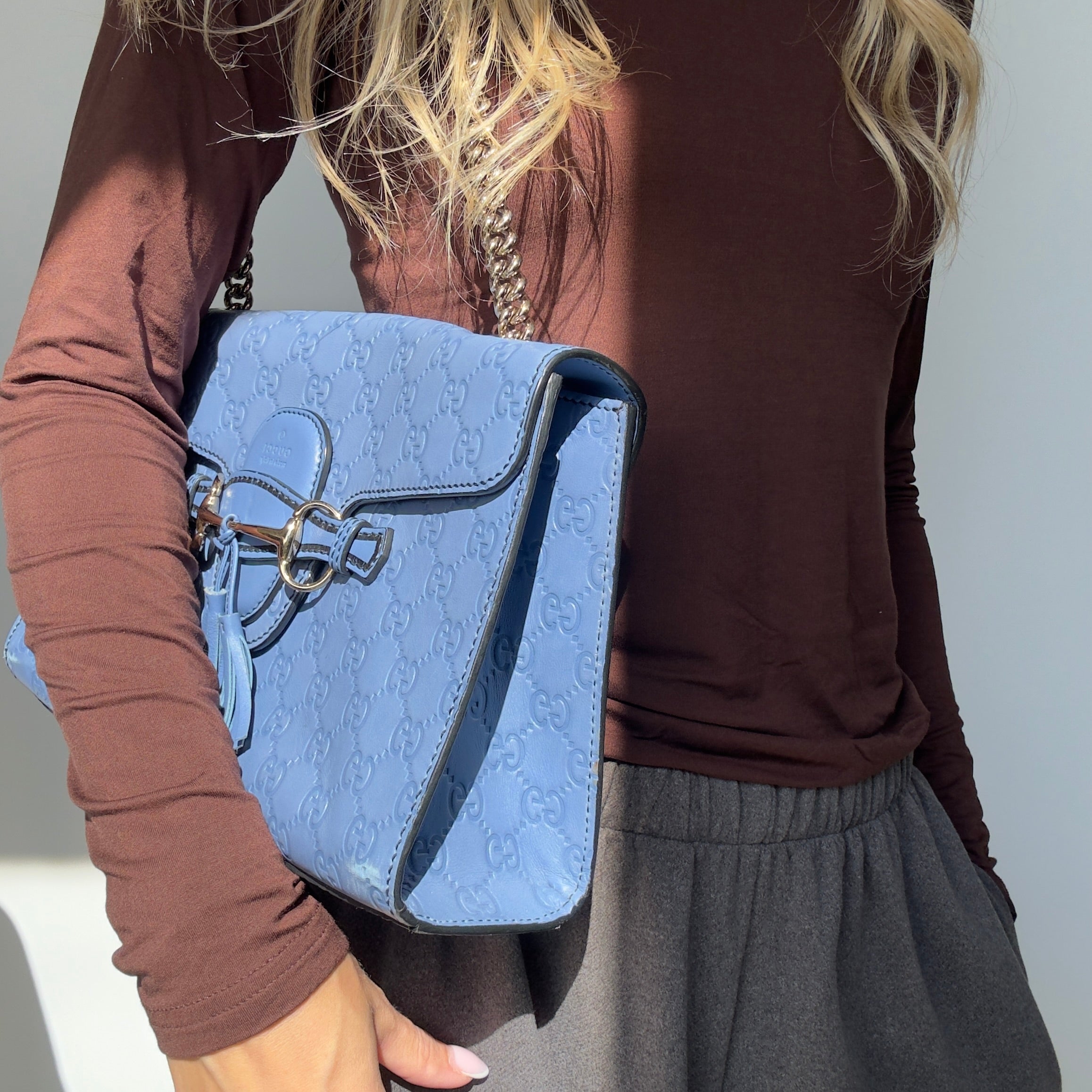 Gucci Emily Guccissima Chain Shoulder Bag