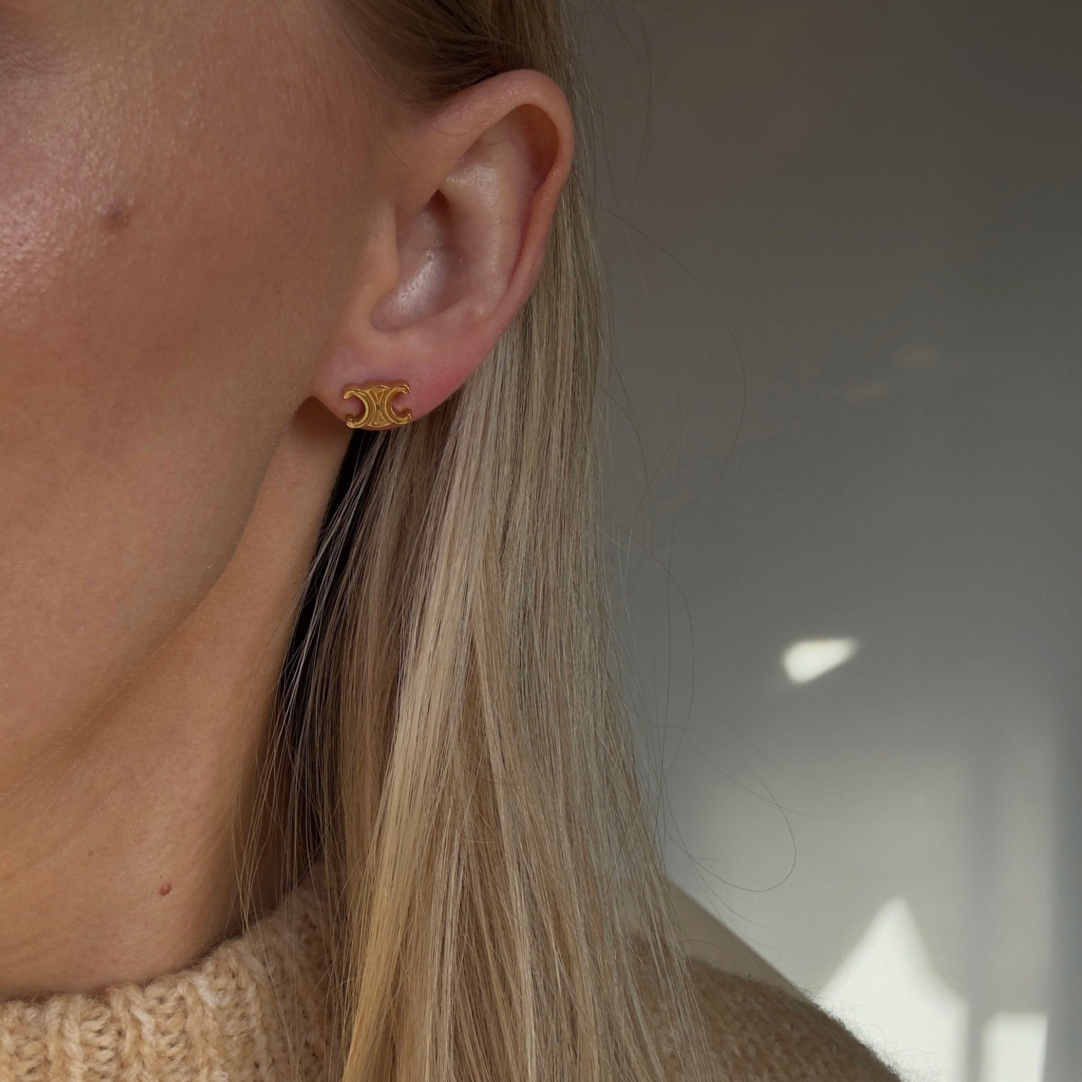 Celine Triomphe Stud Earrings - Queen May