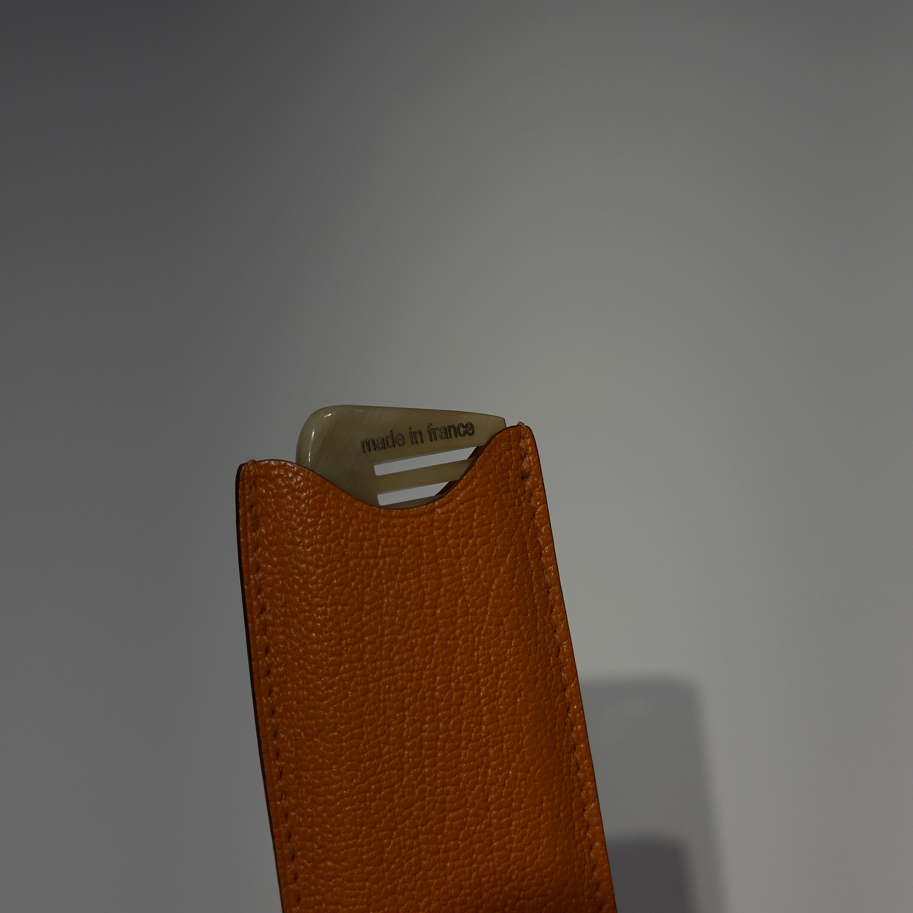 Hermes Buffalo Horn Comb and Case - Queen May
