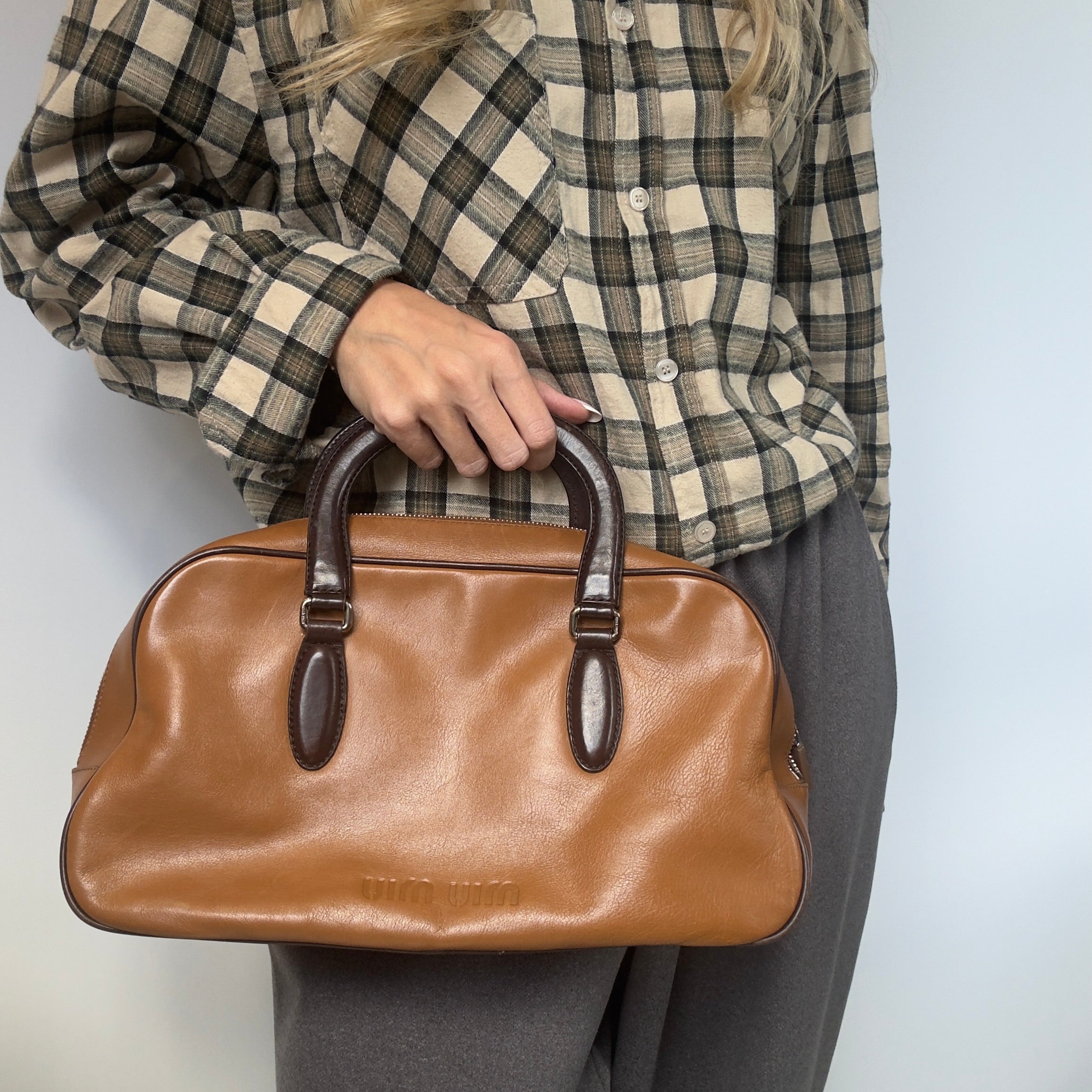 Vintage Miu Miu Cognac Boston Bag - Queen May