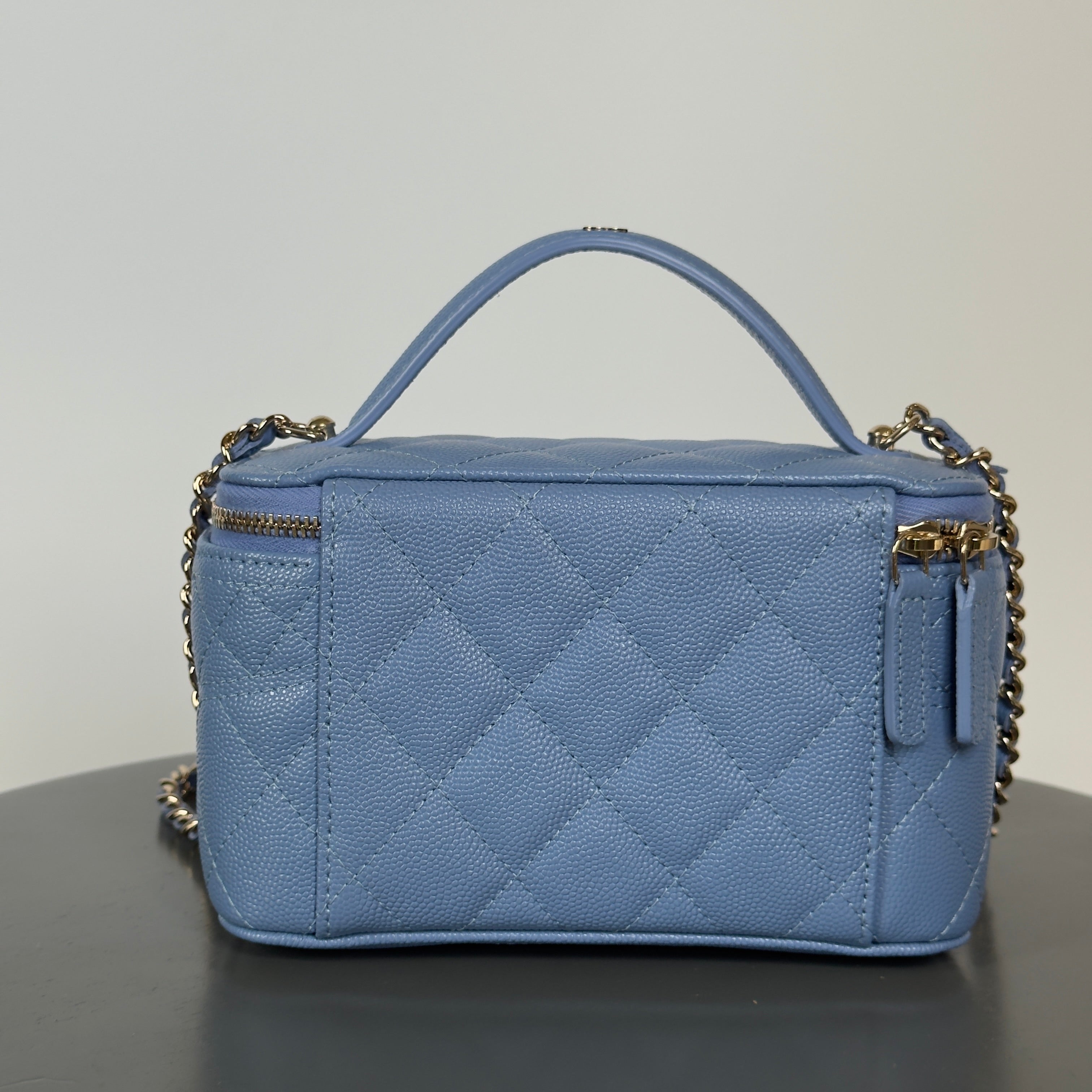 Chanel Long Vanity With Chain In Grained Calfskin and Gold Hardware