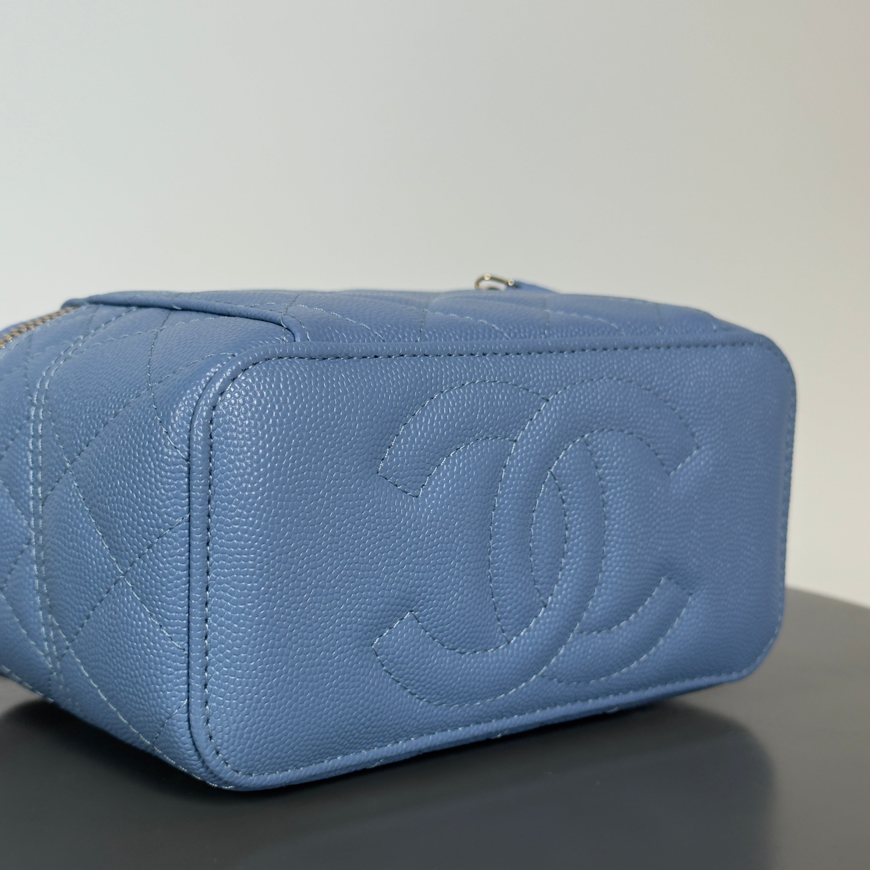 Chanel Long Vanity With Chain In Grained Calfskin and Gold Hardware