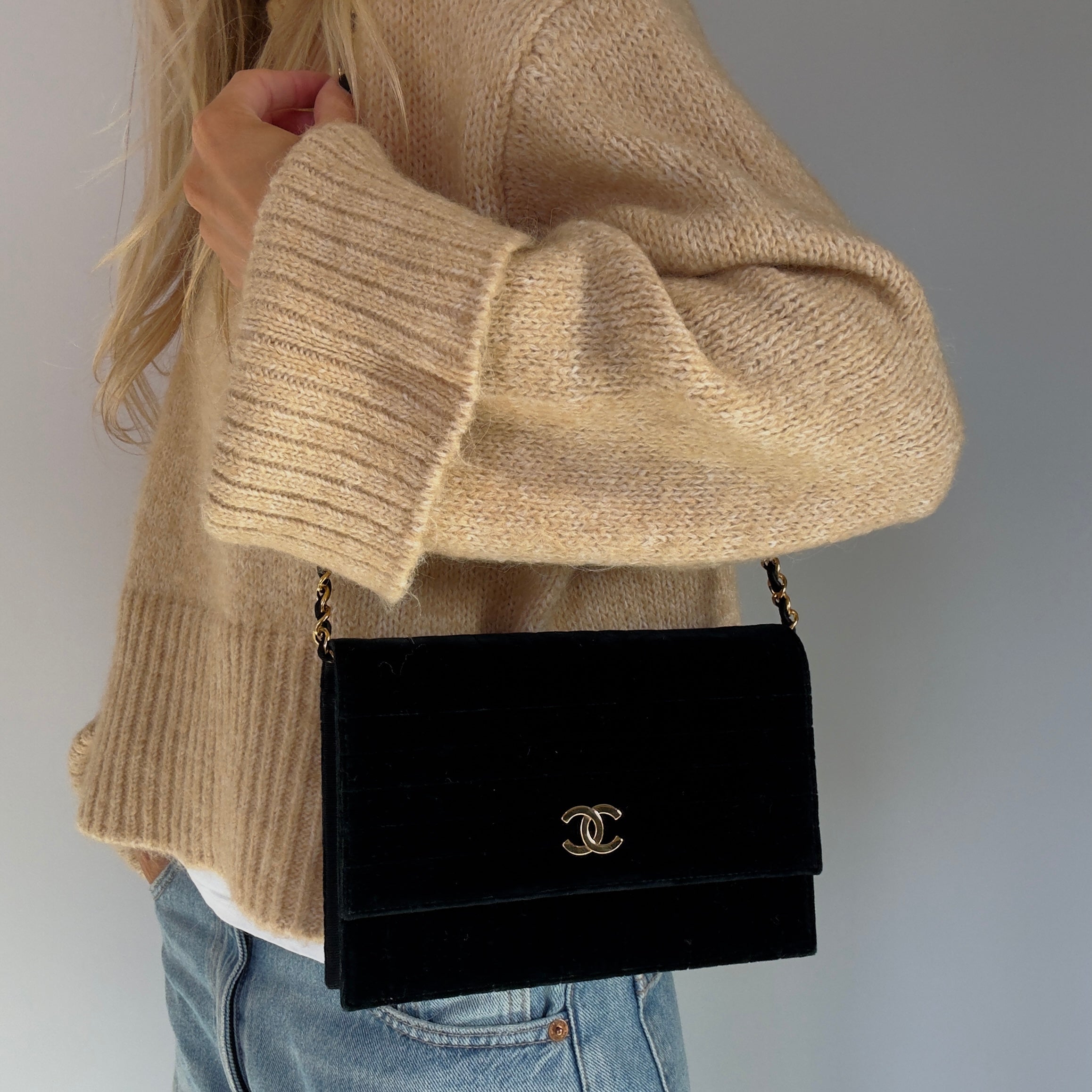 Chanel Velvet Mademoiselle Shoulder Bag - Queen May