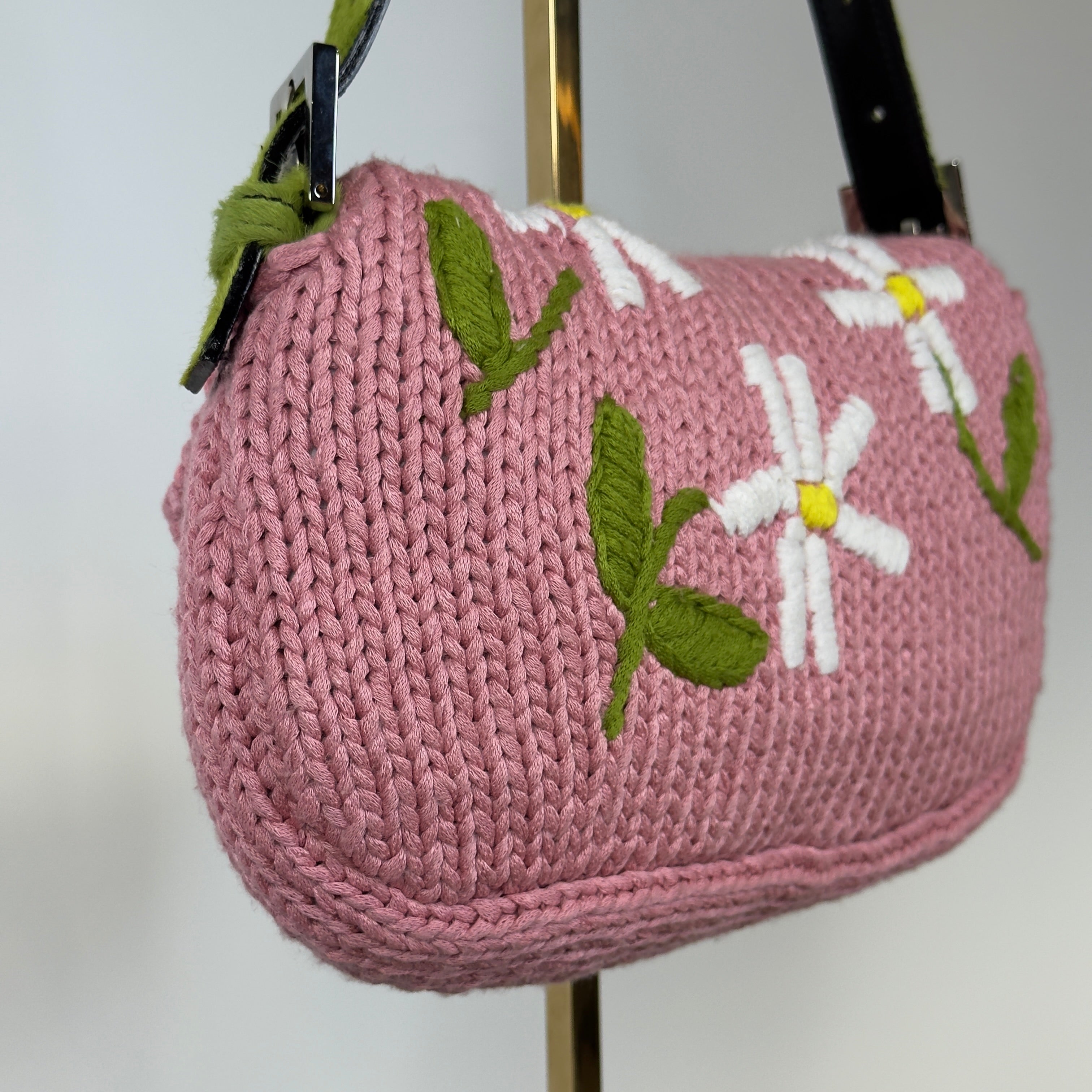 Fendi Knit Floral Baguette Ponyhair - Queen May