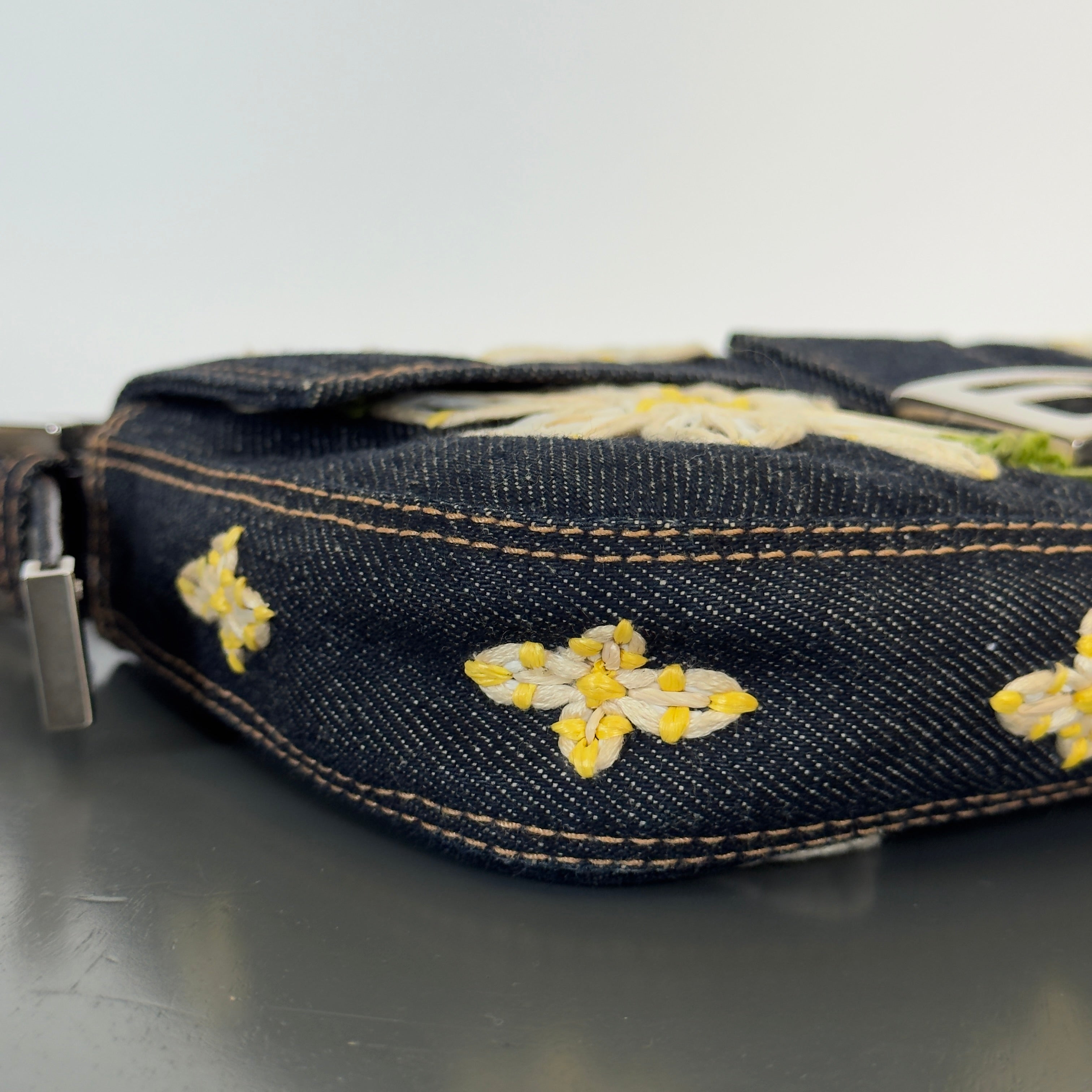 Fendi Denim Floral Baguette - Queen May