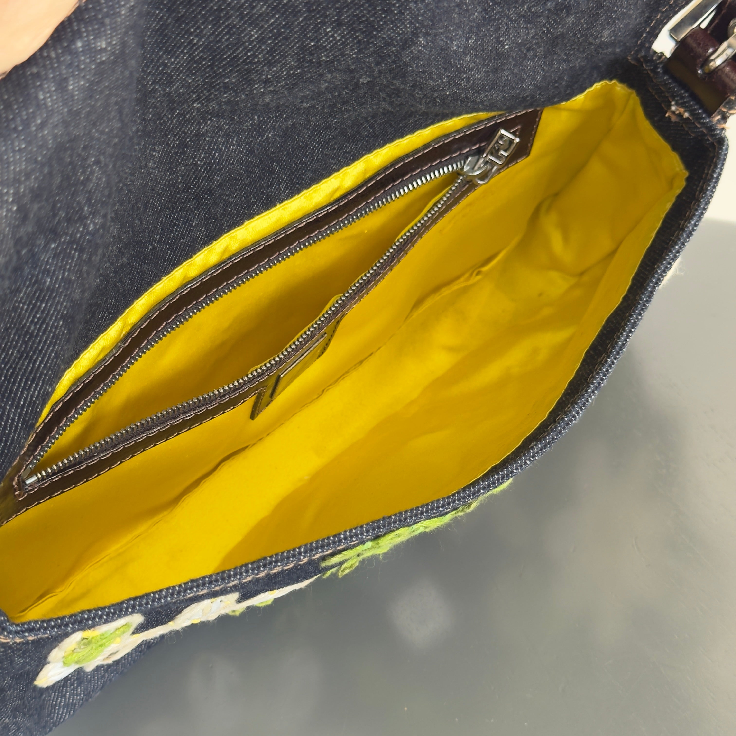 Fendi Denim Floral Baguette - Queen May