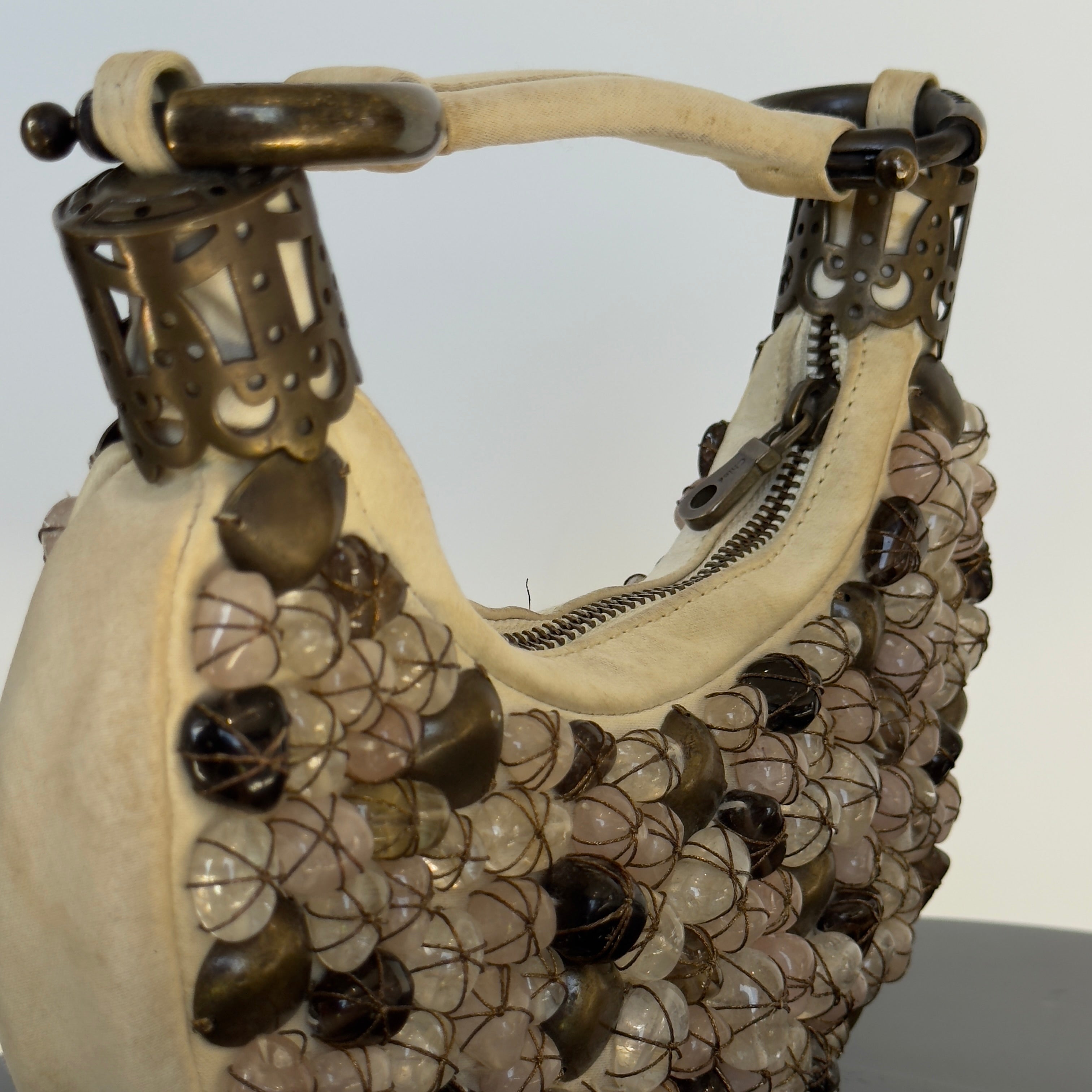 Chloe By Phoebe Philo Rose Quartz Embellished Handbag Circa 2000s - Queen May