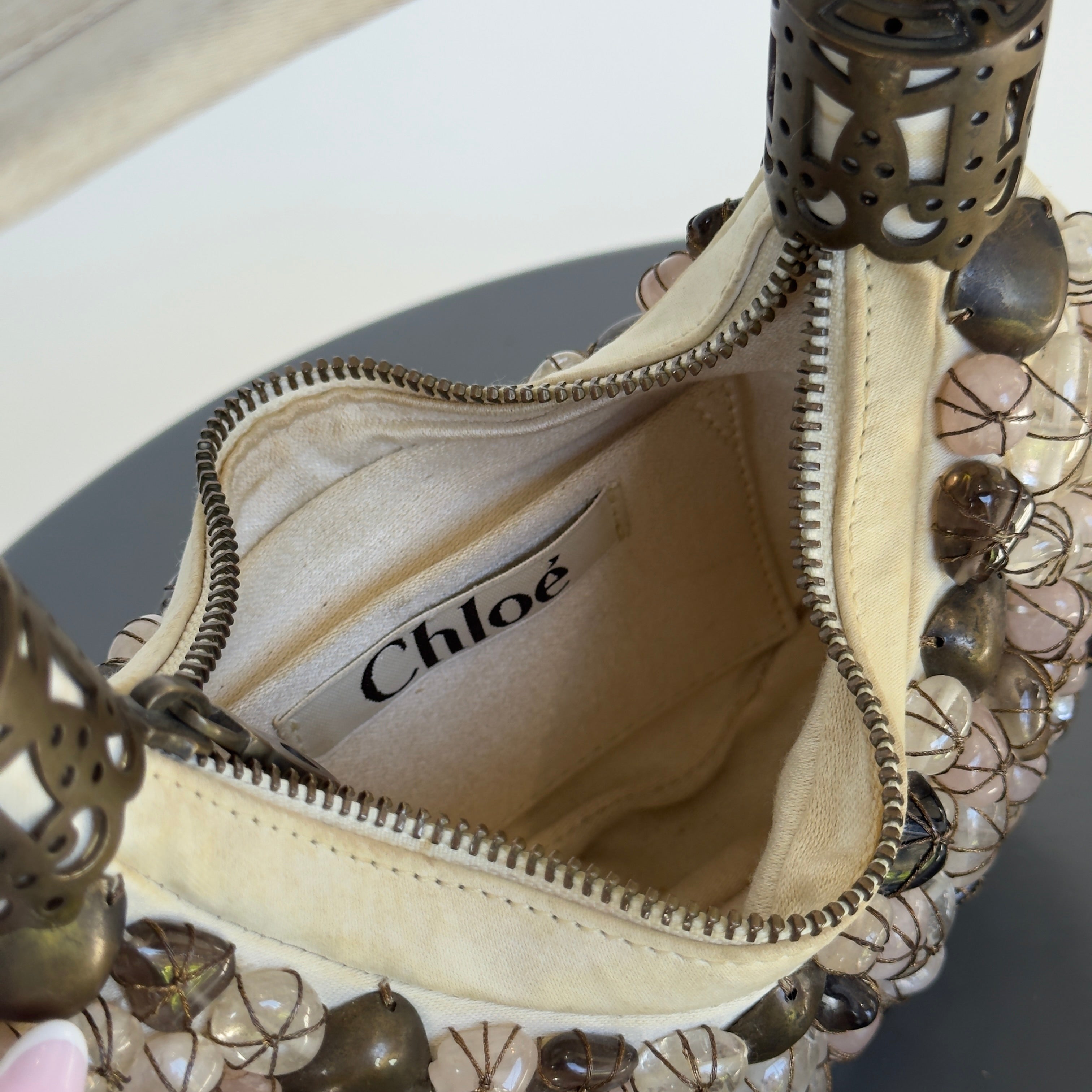 Chloe By Phoebe Philo Rose Quartz Embellished Handbag Circa 2000s - Queen May