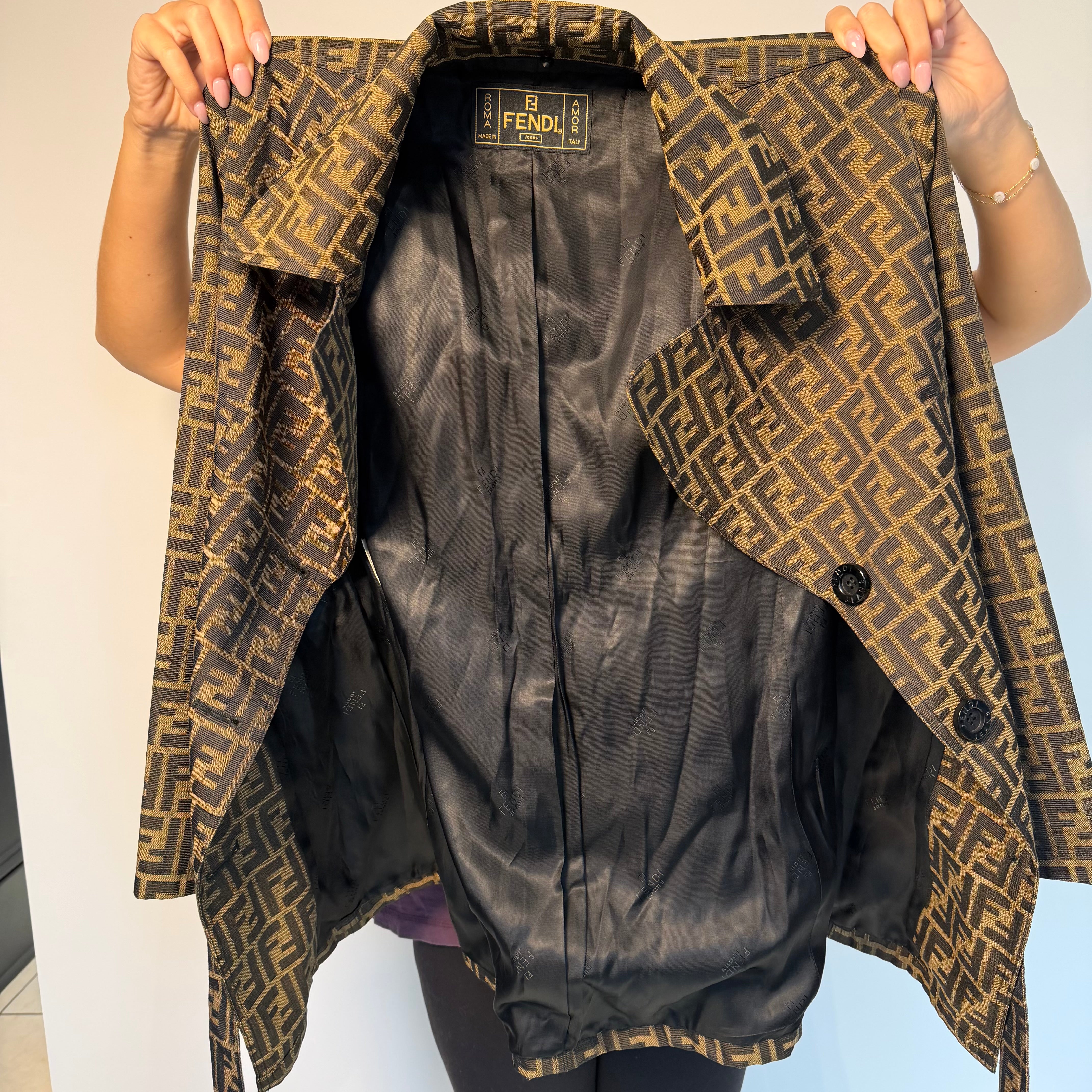 Vintage Fendi FF Zucca Overcoat - Queen May