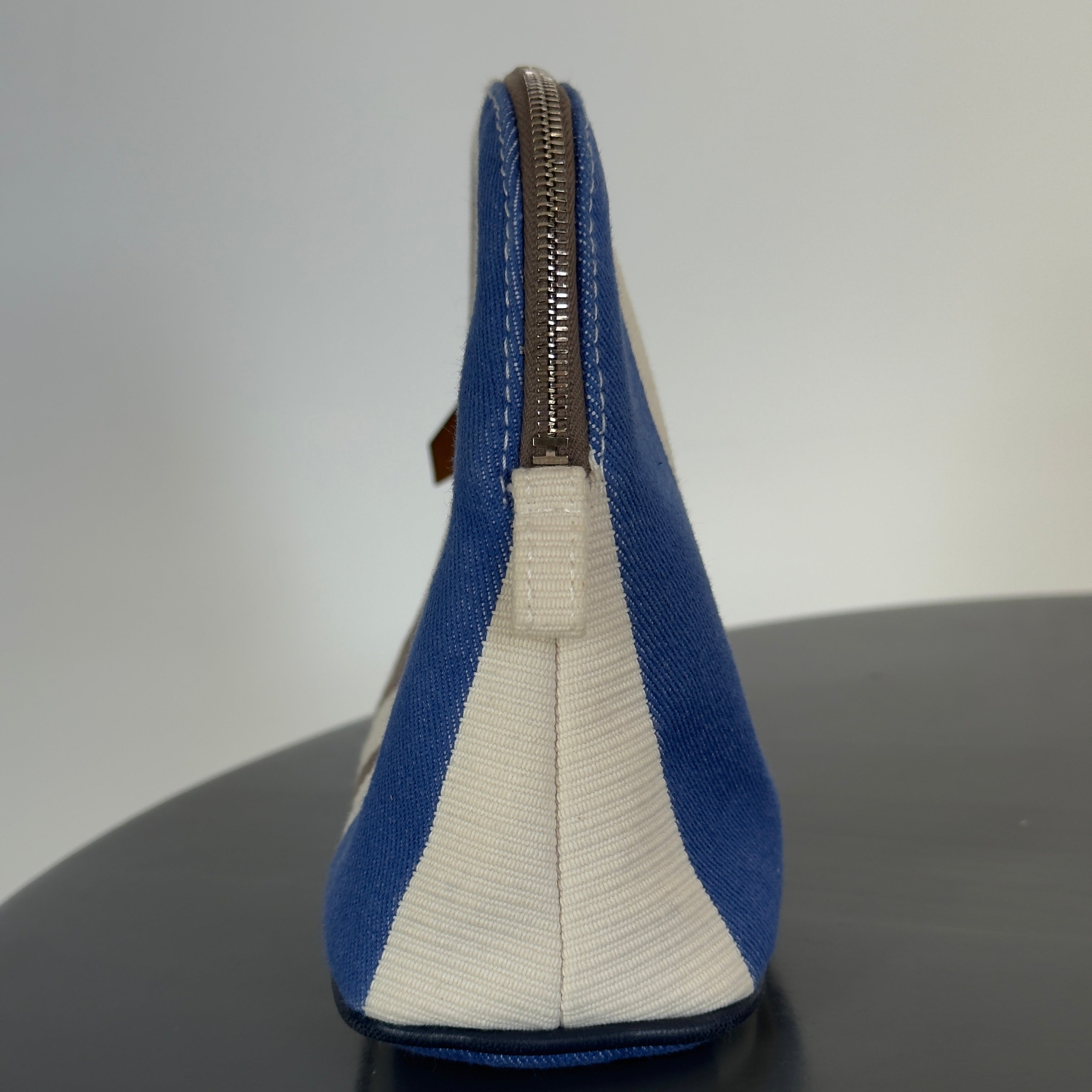 Hermes Bolide Rayures Rocabar Travel Case Etoupe/Azur - Queen May