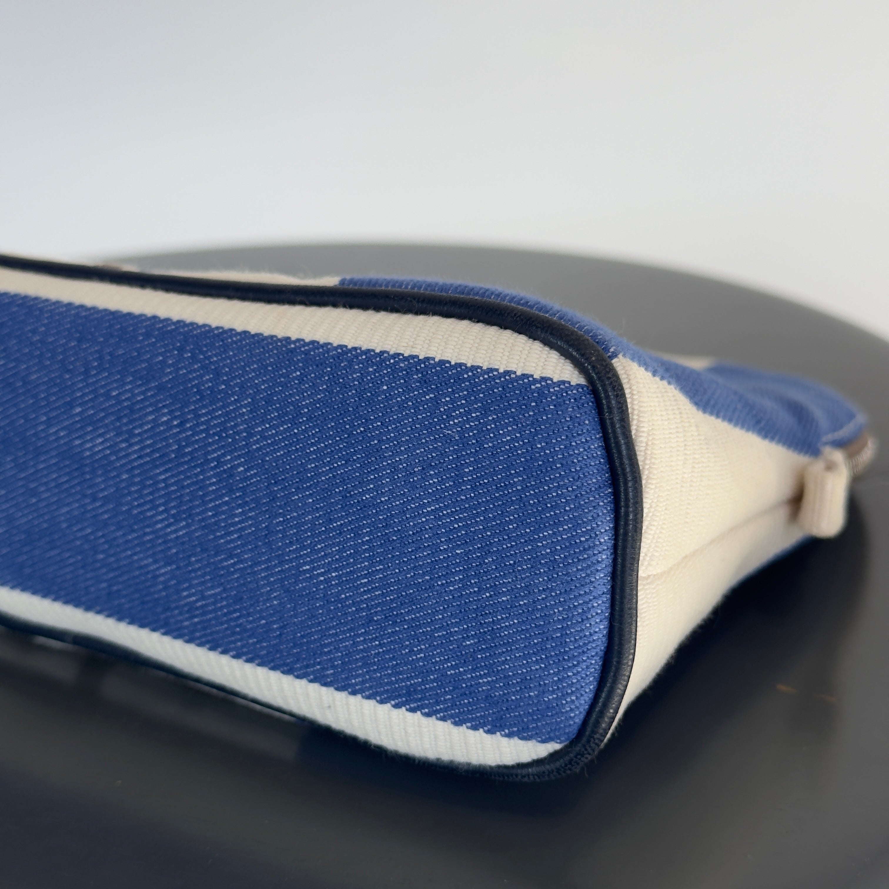 Hermes Bolide Rayures Rocabar Travel Case Etoupe/Azur - Queen May