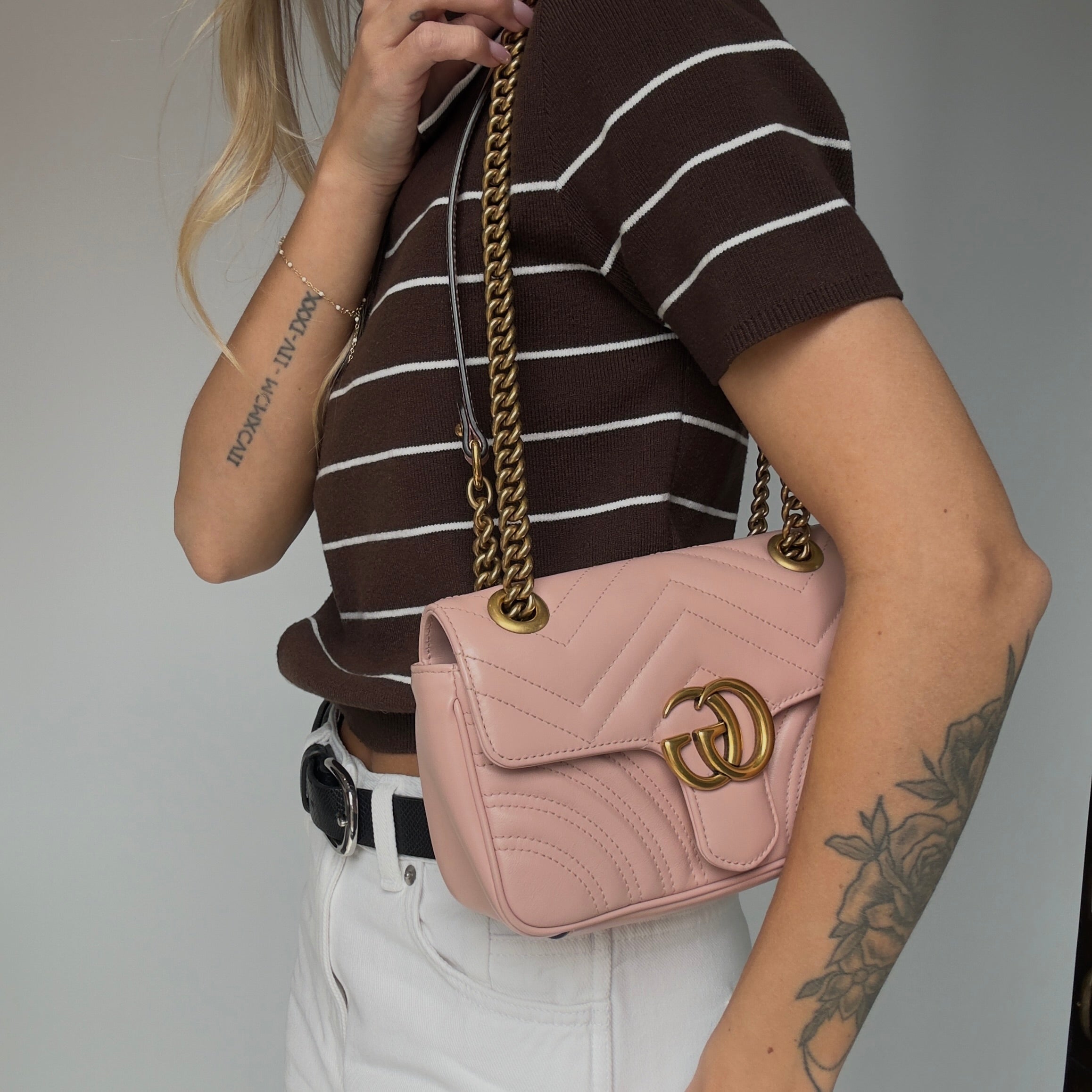Gucci Pink Small Marmont Crossbody Bag - Queen May