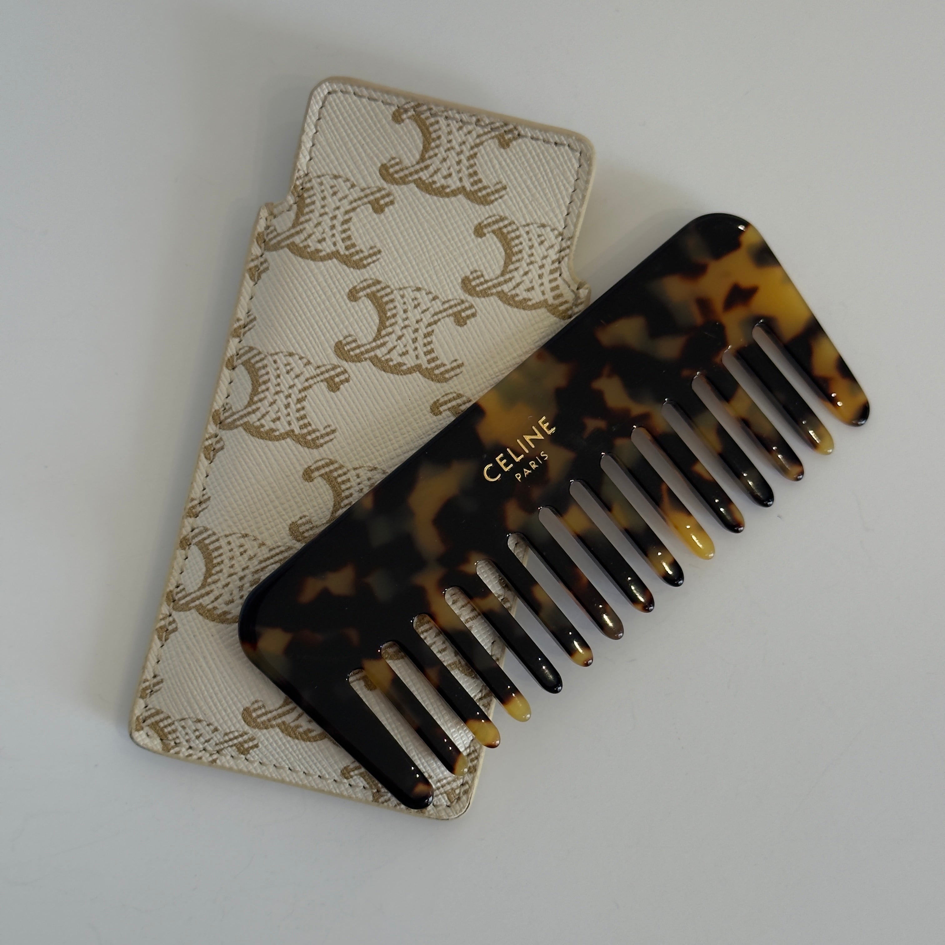 Celine Triomphe Tortoiseshell Hair Comb - Queen May