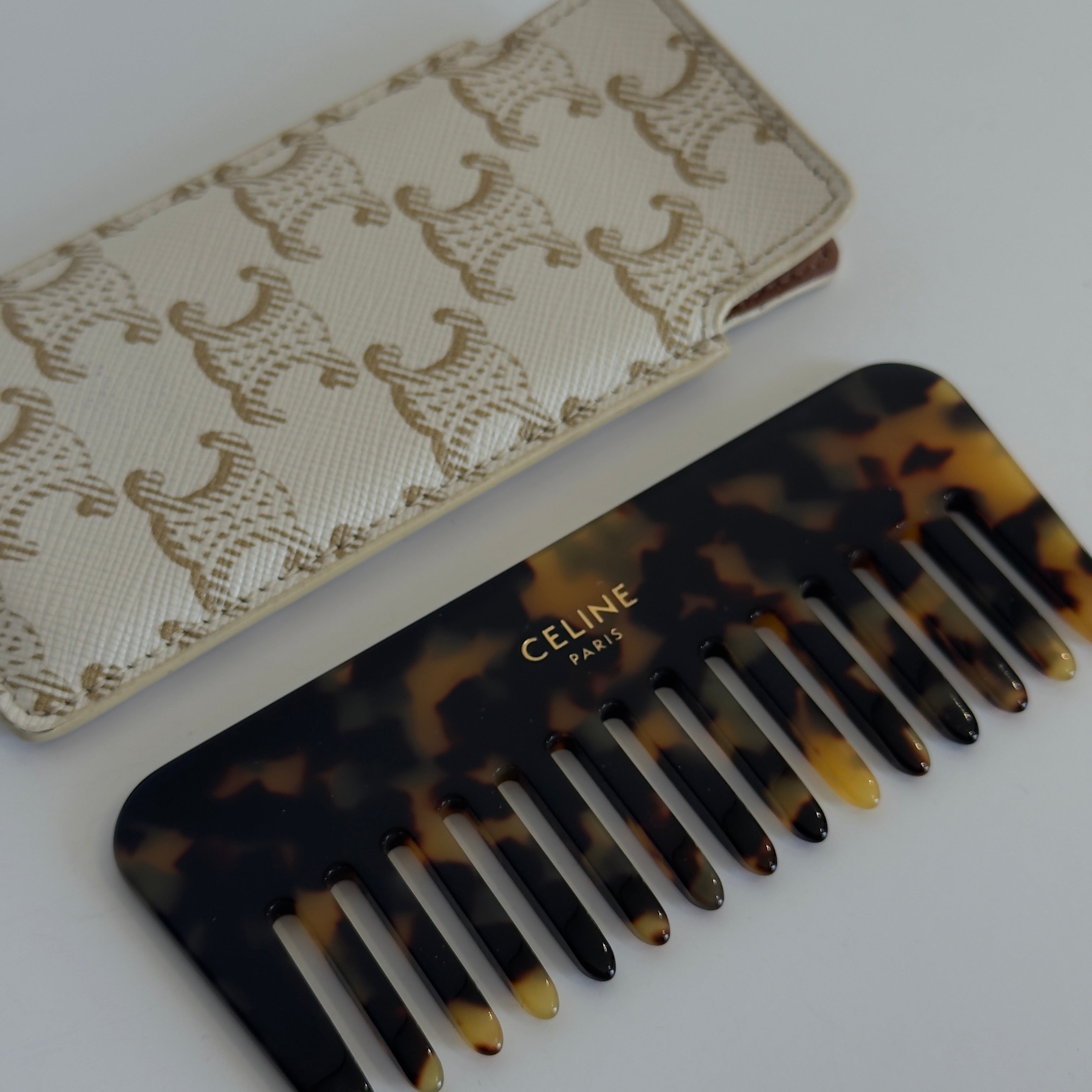 Celine Triomphe Tortoiseshell Hair Comb - Queen May