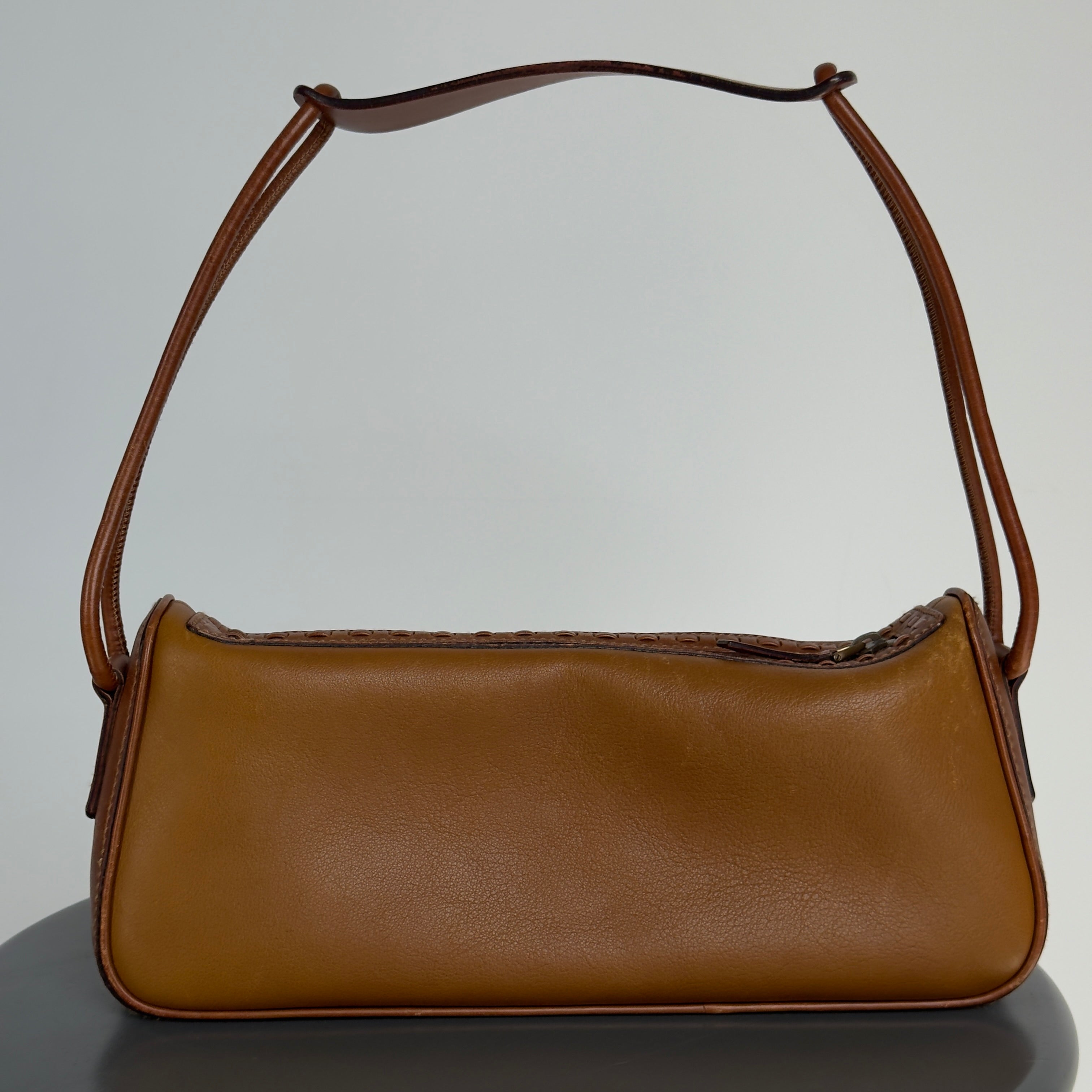 Vintage Gucci Brown Leather Shoulder Bag - Queen May