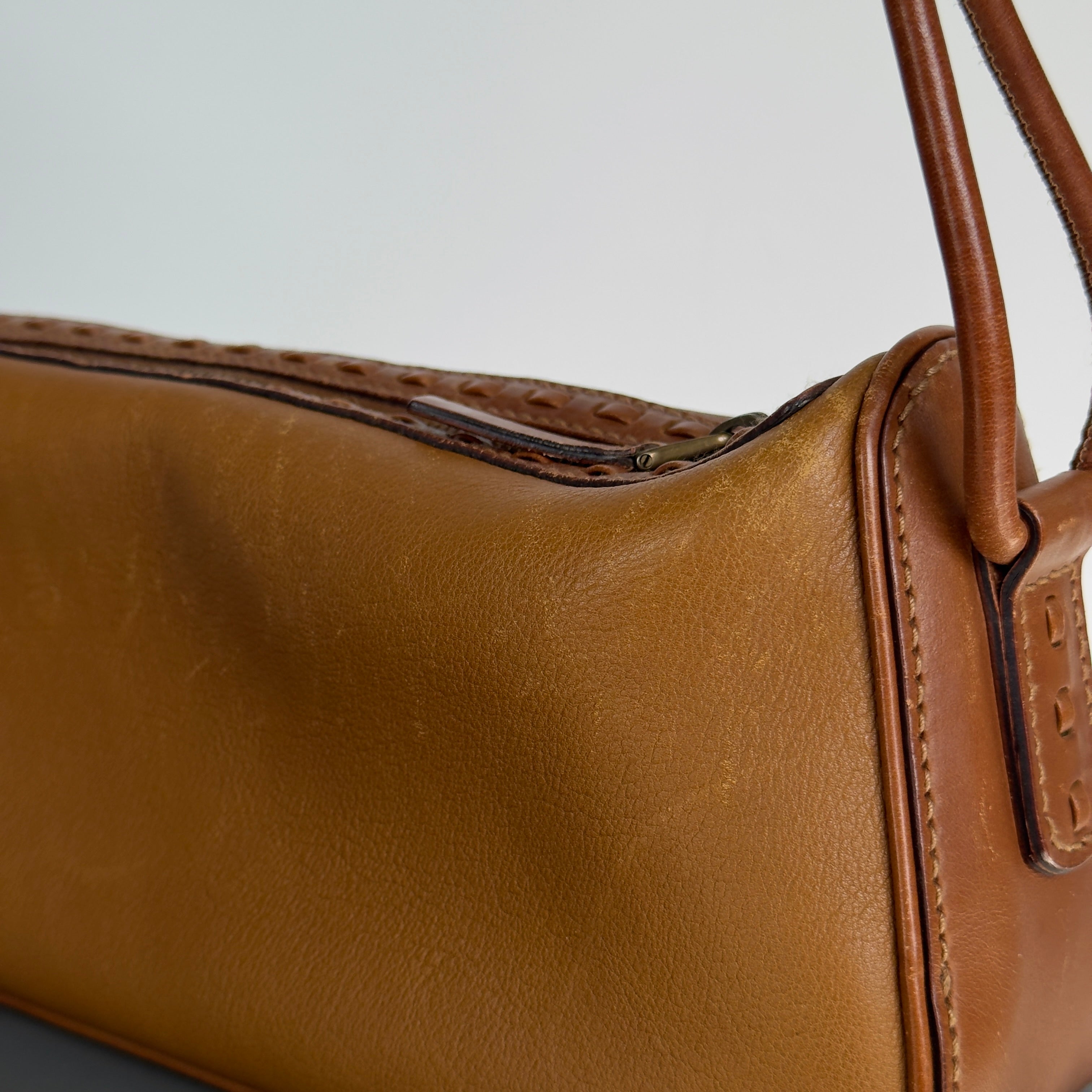 Vintage Gucci Brown Leather Shoulder Bag - Queen May